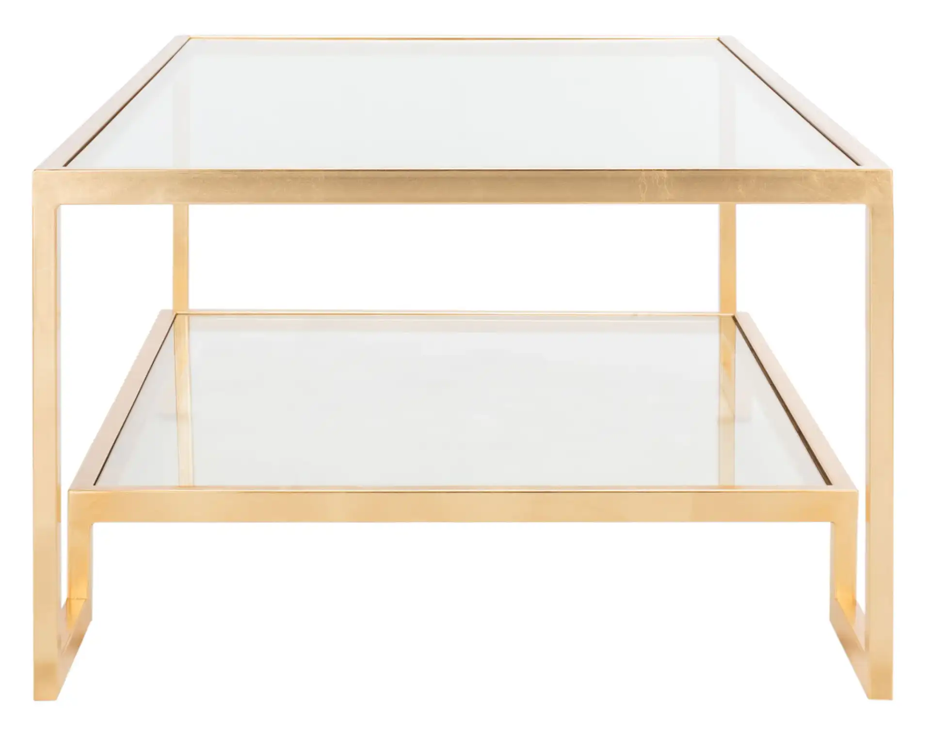 Vivian Gold Leaf Coffee Table in Gold, detail view
