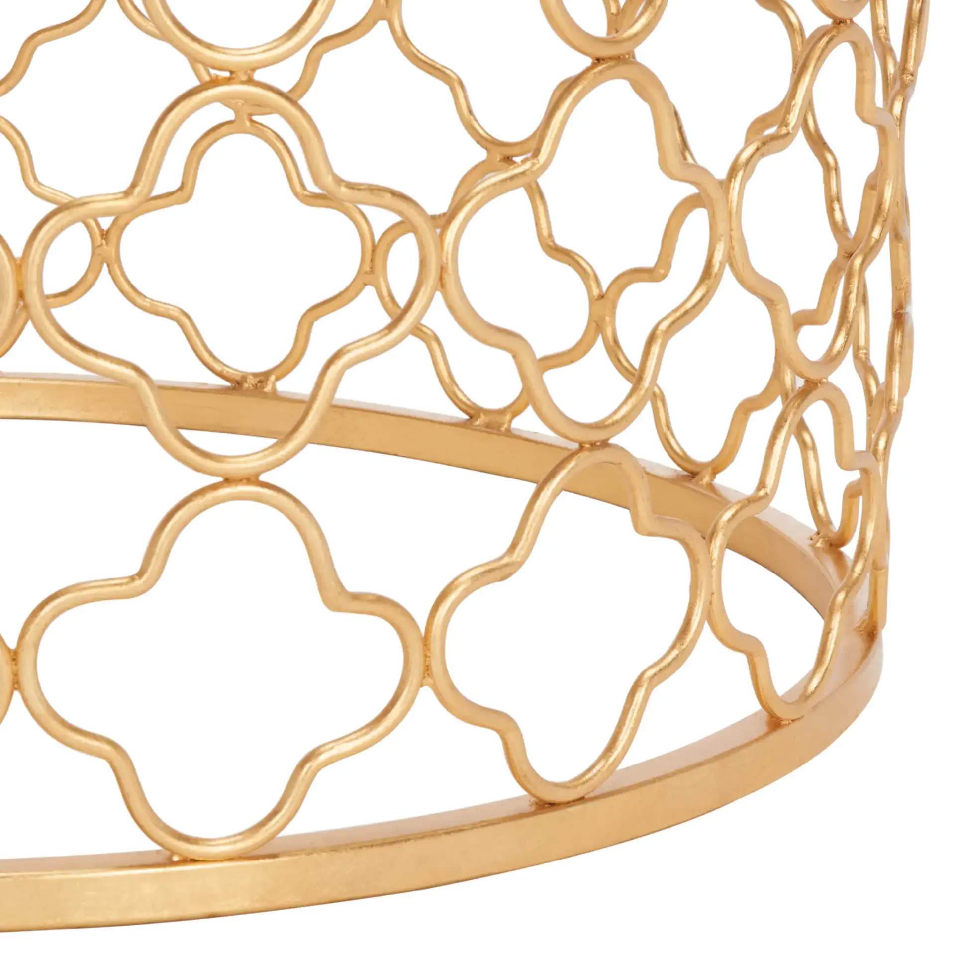 Sandrarose Metal Dining Table in Gold, detail view