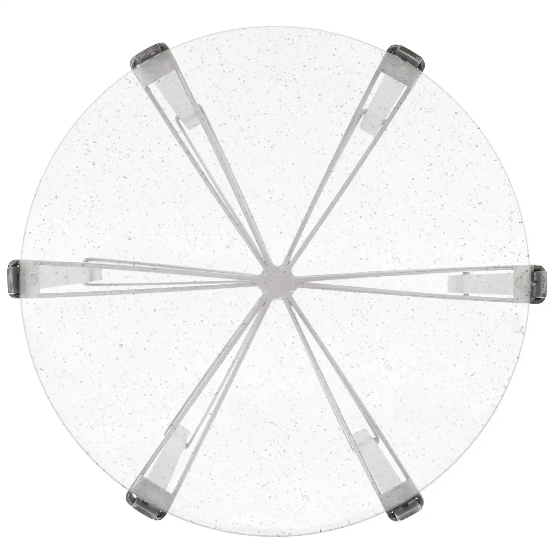 Evyanna Round Bubble Glass Table in Silver / Clear, detail view