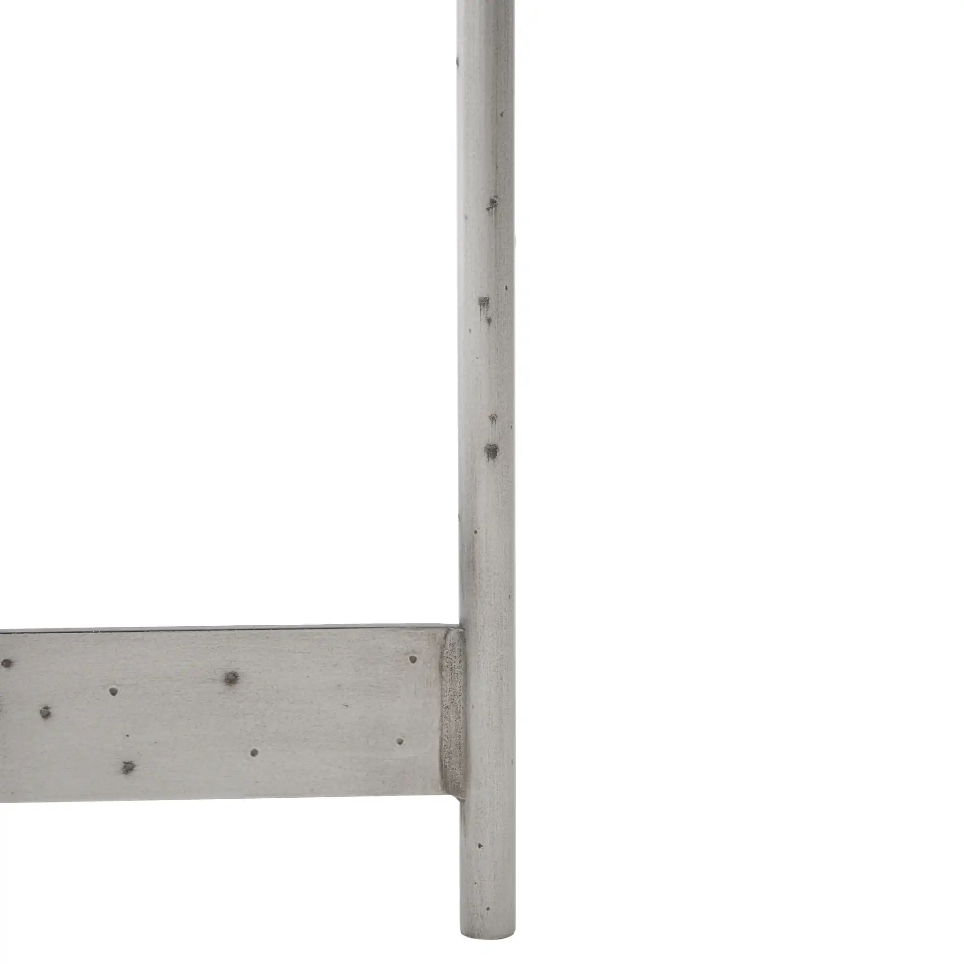 Adriella Round Bubble Glass Table in Silver / Clear, detail view