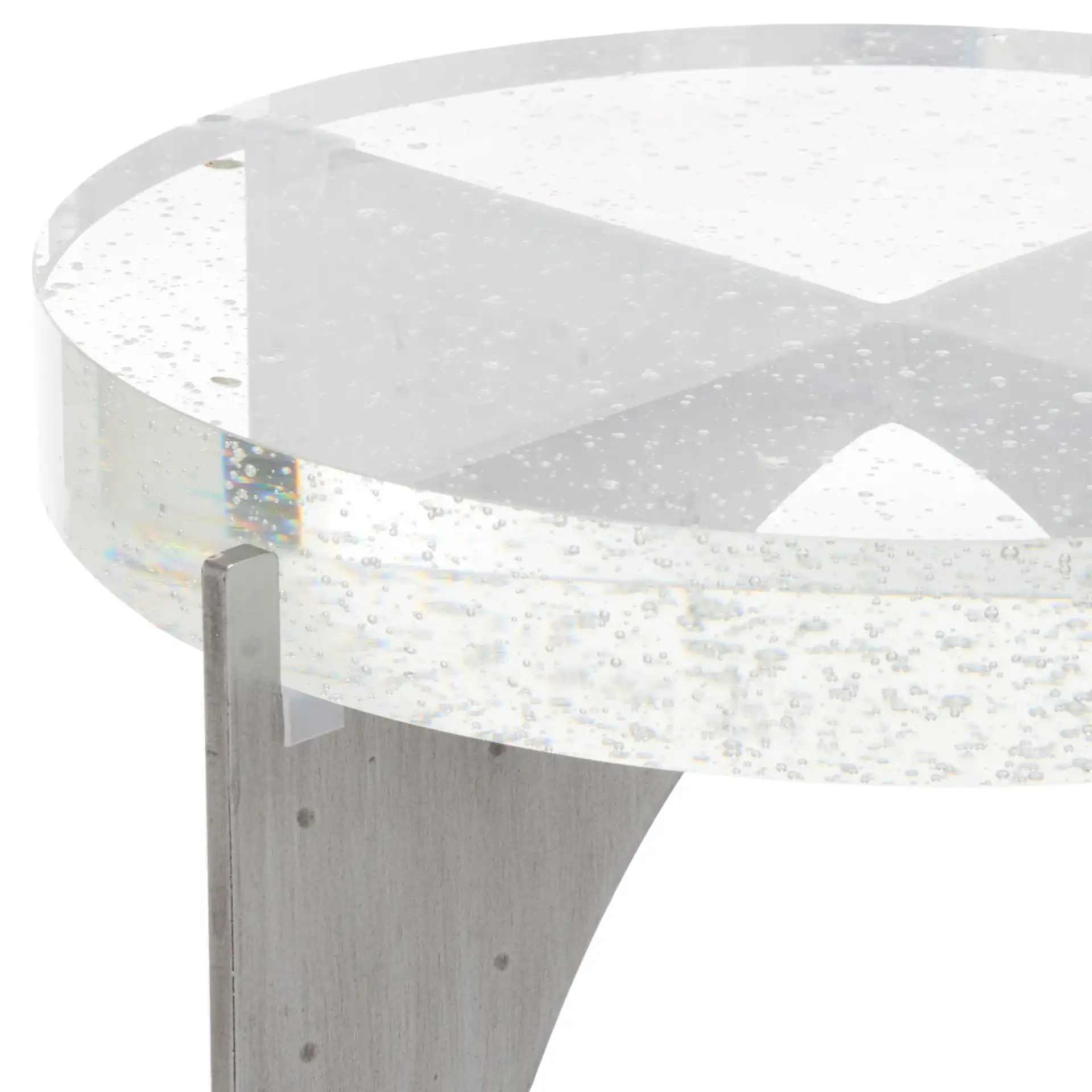 Hannamaria Bubble Glass Table in Silver / Clear in a styled room