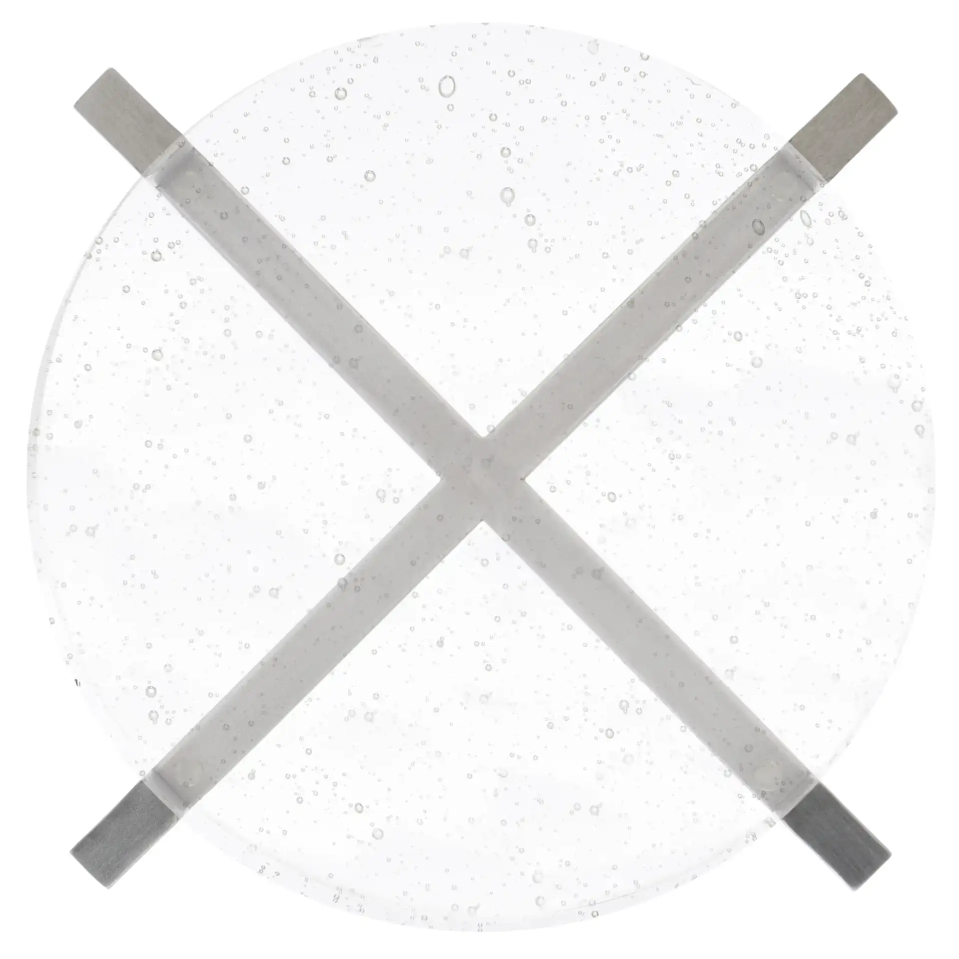Pixie Round Bubble Glass Accent Table in Silver / Clear, detail view