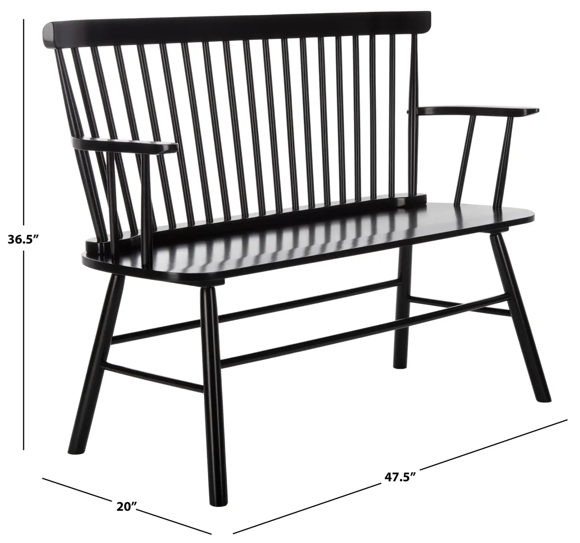 Addison Loveseat in Black, detail view