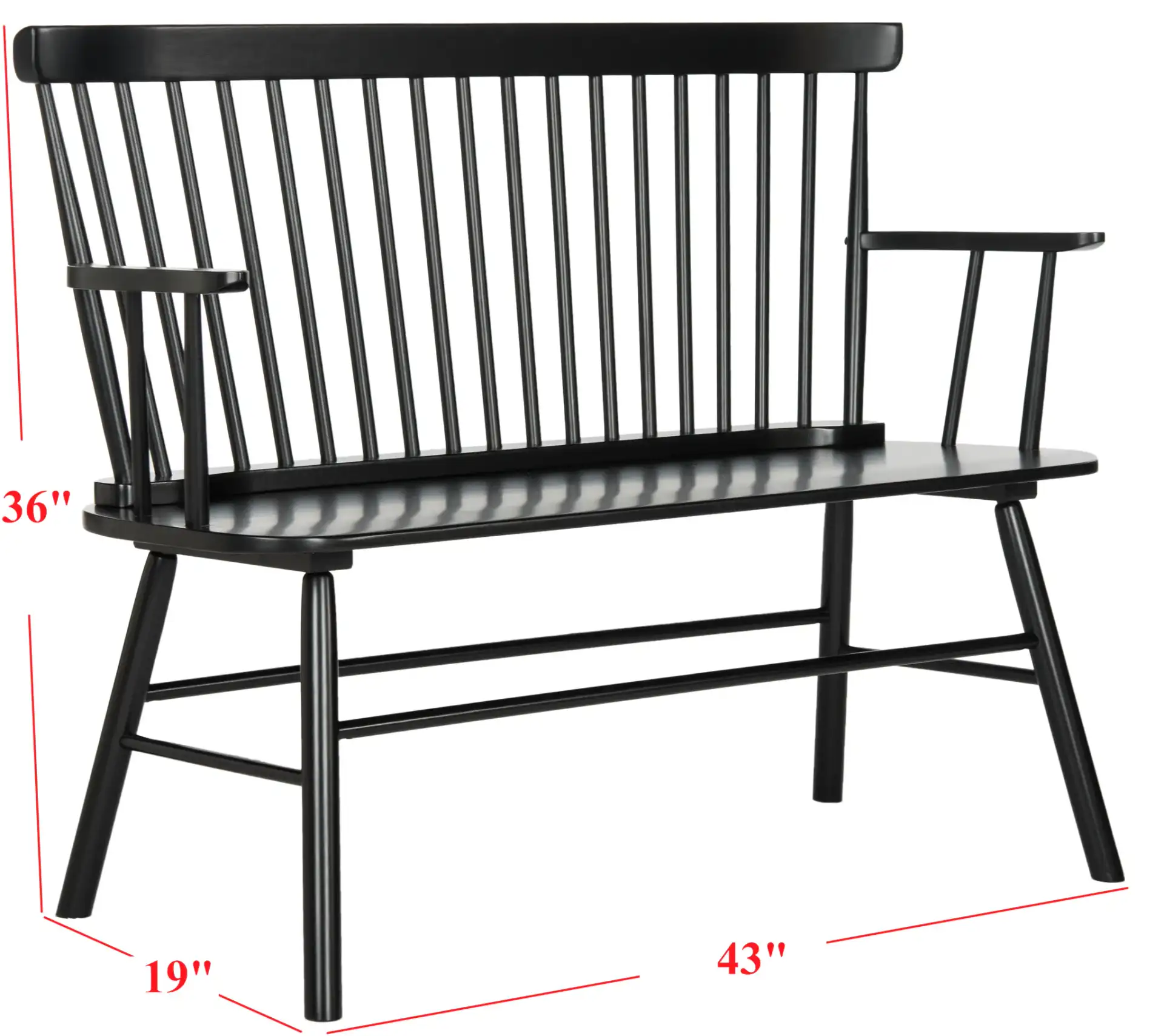 Addison Loveseat in Black, detail view
