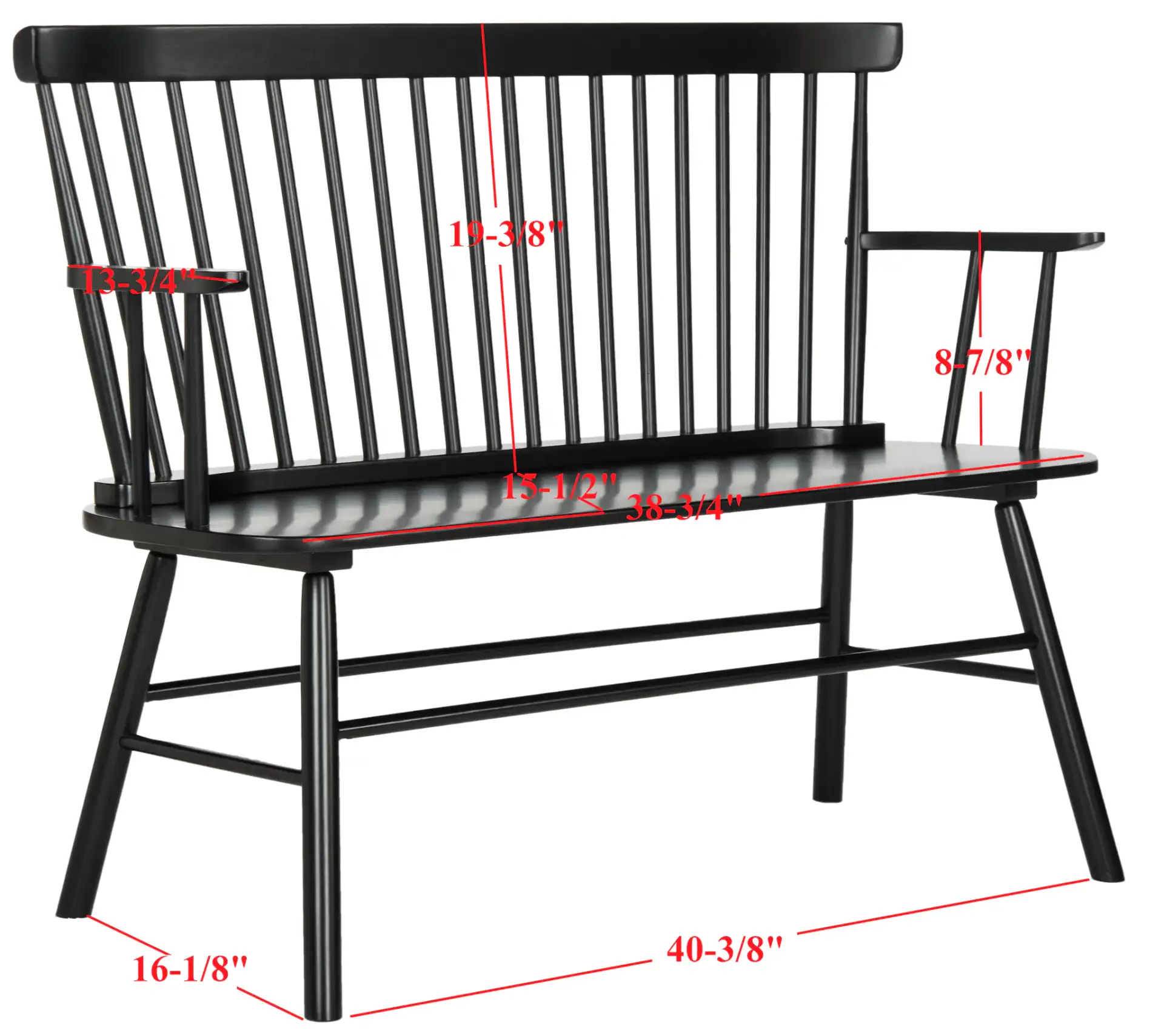 Addison Loveseat in Black, detail view