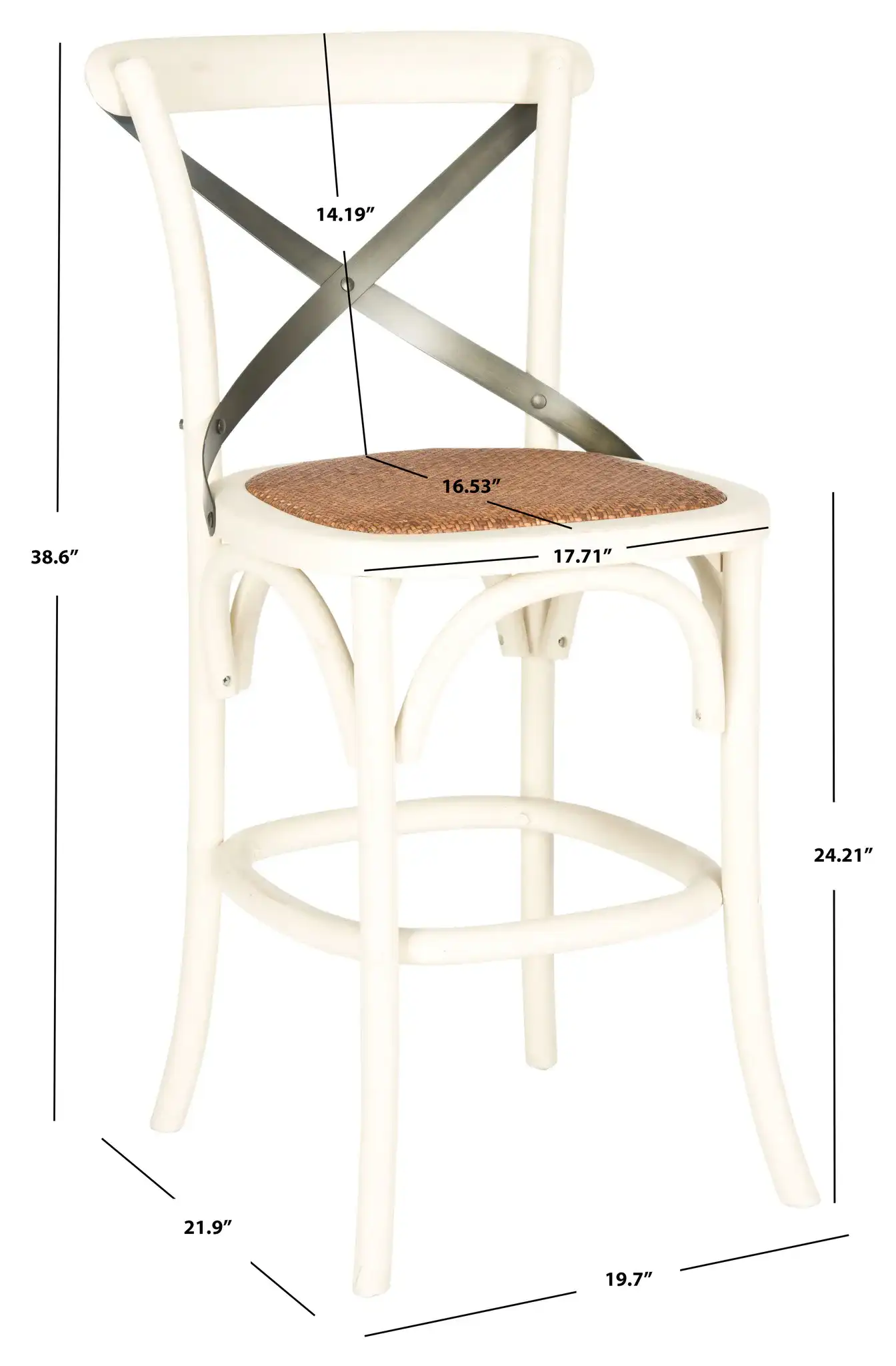 Eleanore Counterstool in Antique White, detail view