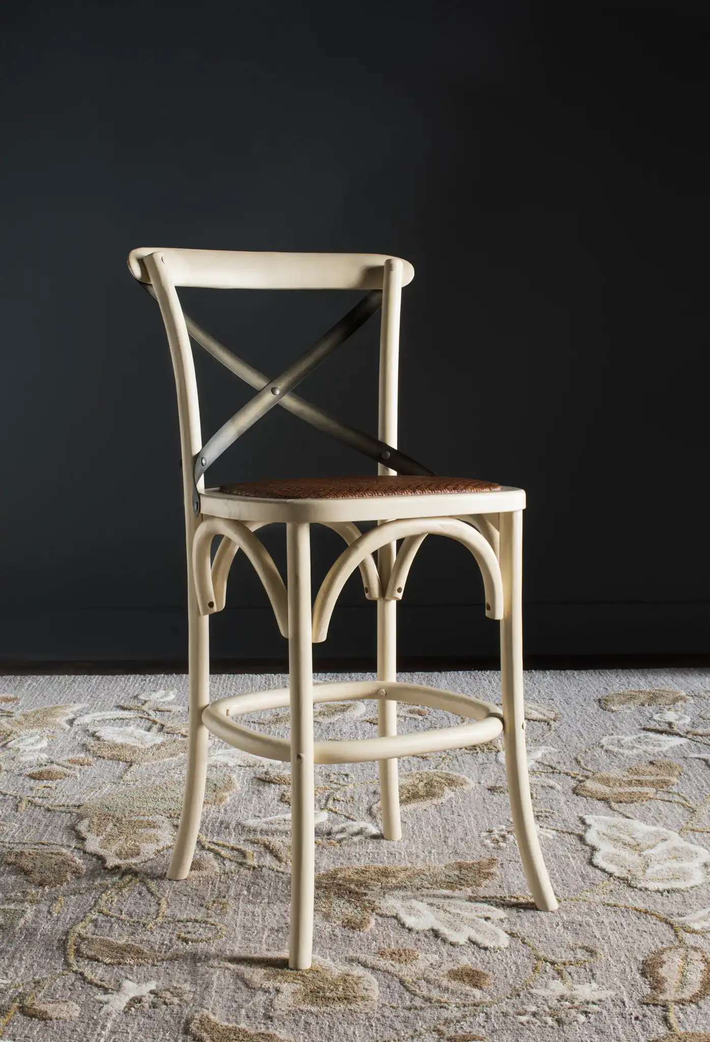 Eleanore Counterstool in Antique White in a styled room