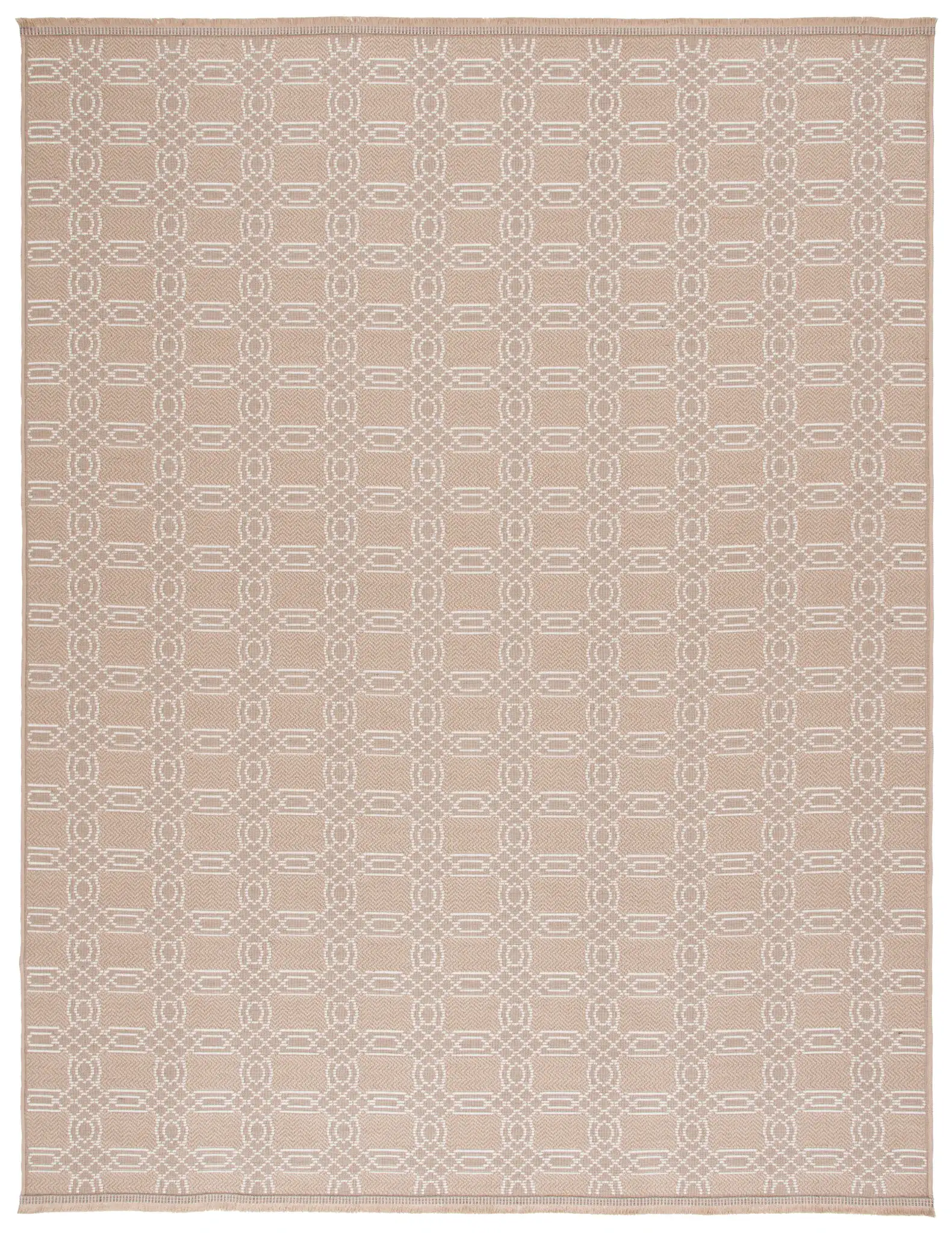 Aspect Interlocking Lattice Jute Rug in Natural / Ivory