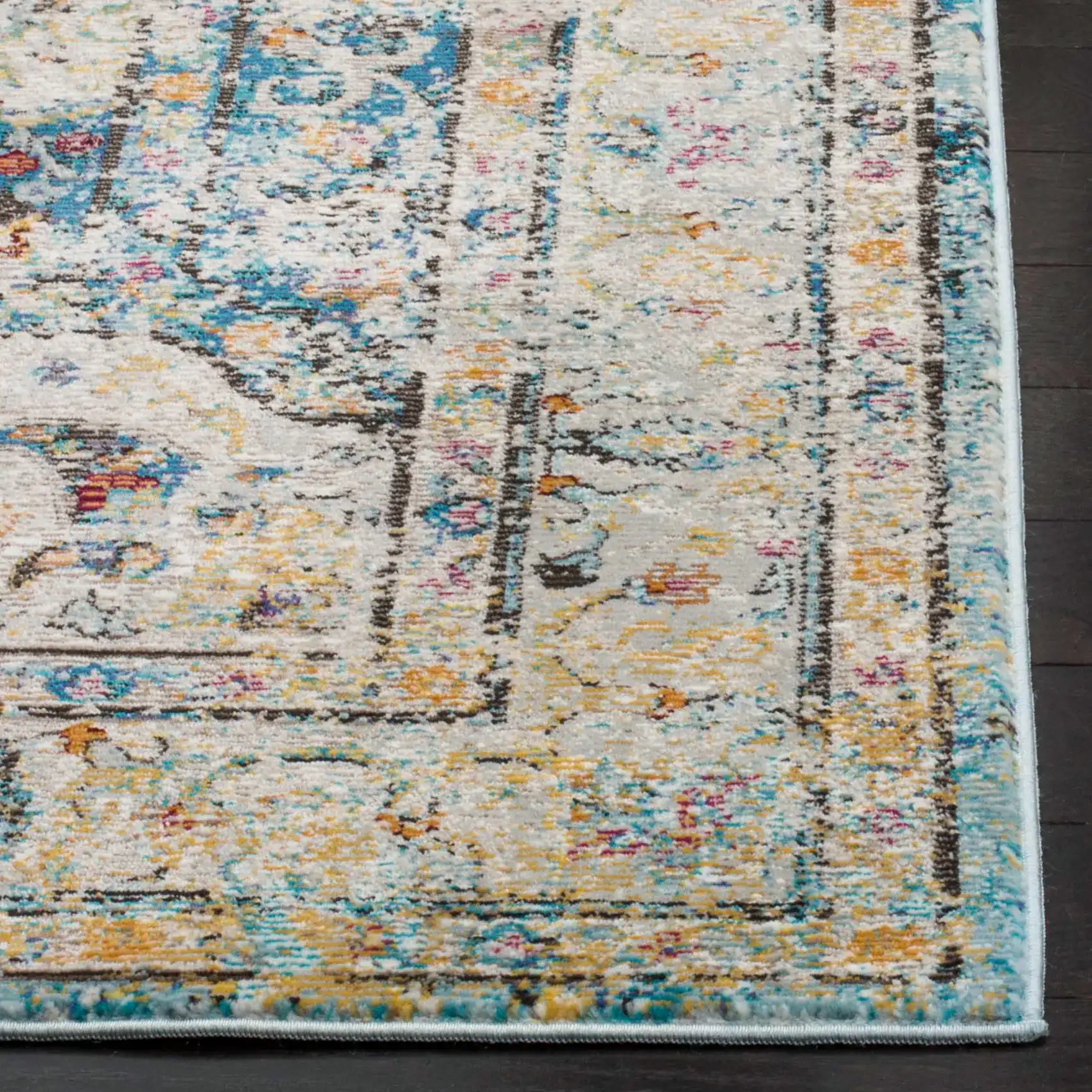 Aria Vintage Medallion Rug in Cream / Red in a styled room