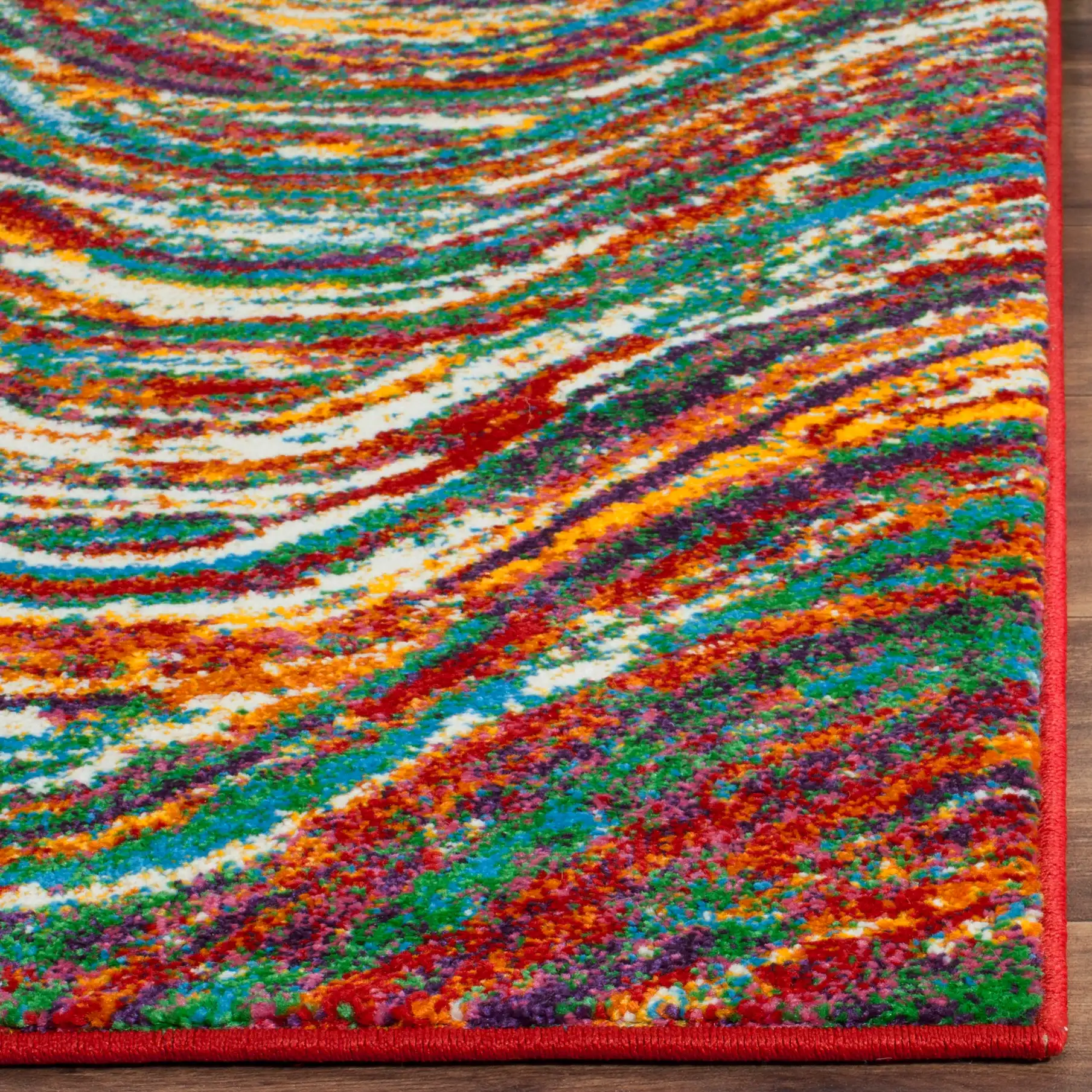 Aruba Wave Rug in Multicolor in a styled room