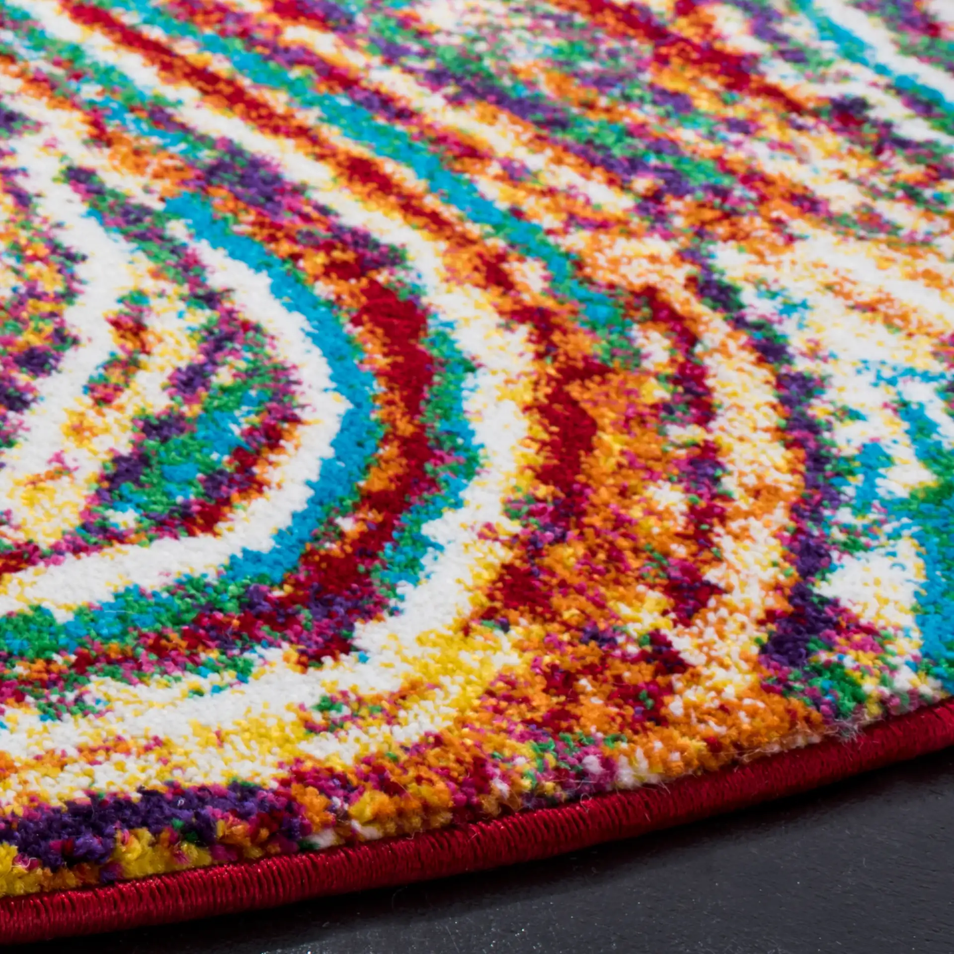 Aruba Wave Rug in Multicolor in a styled room