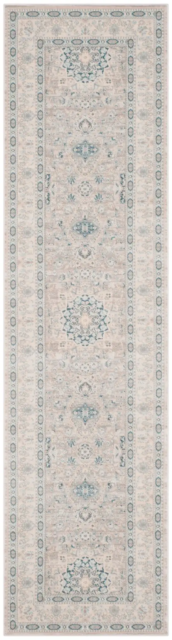 Archive Triple Medallion Rug in Gray / Blue, detail view