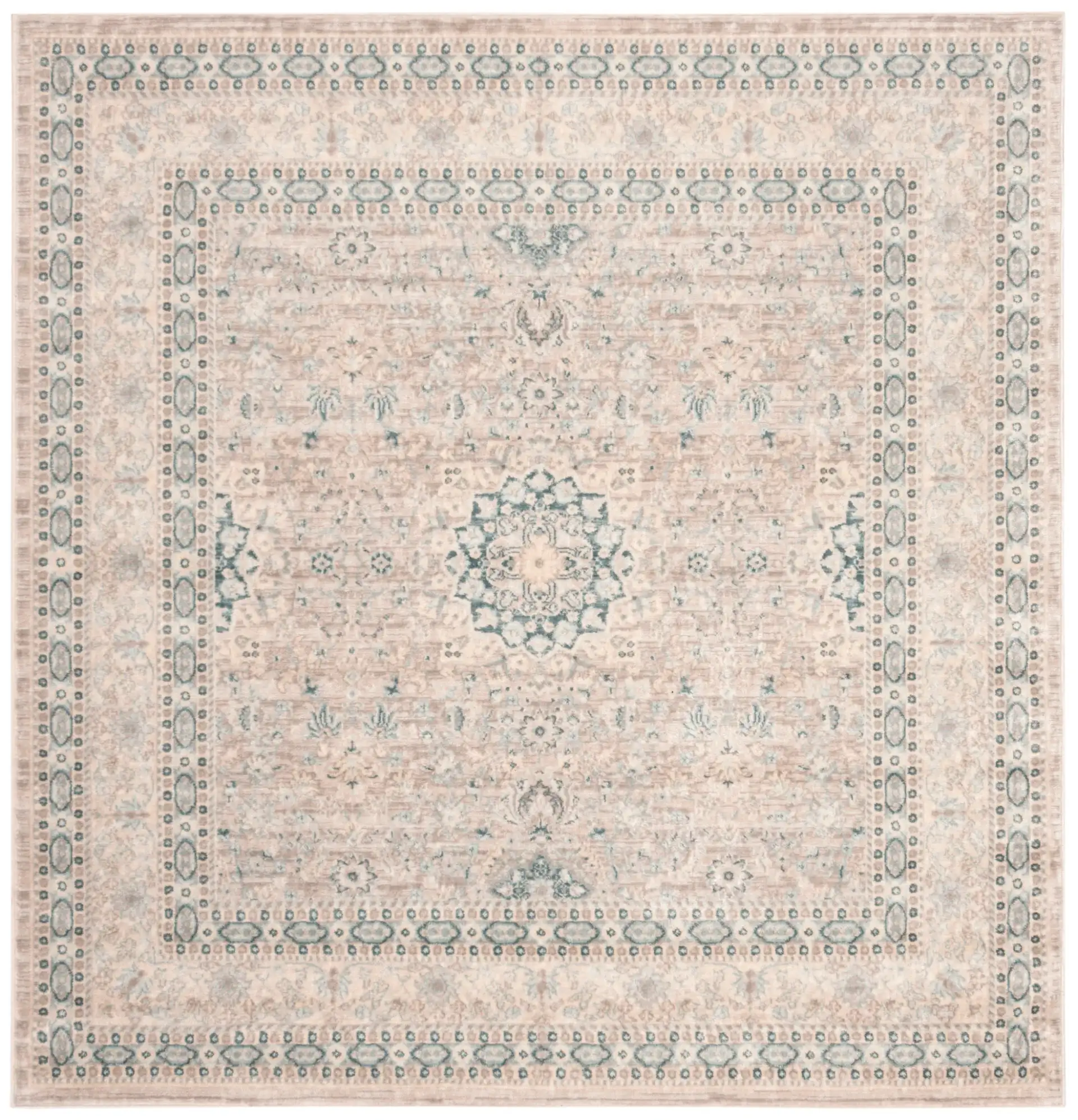 Archive Triple Medallion Rug in Gray / Blue