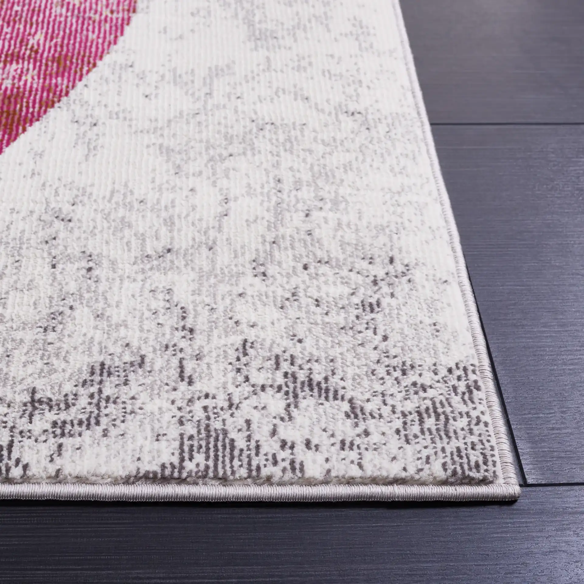 Art Studio Overlapping Shapes Rug in Ivory / Blue in a styled room