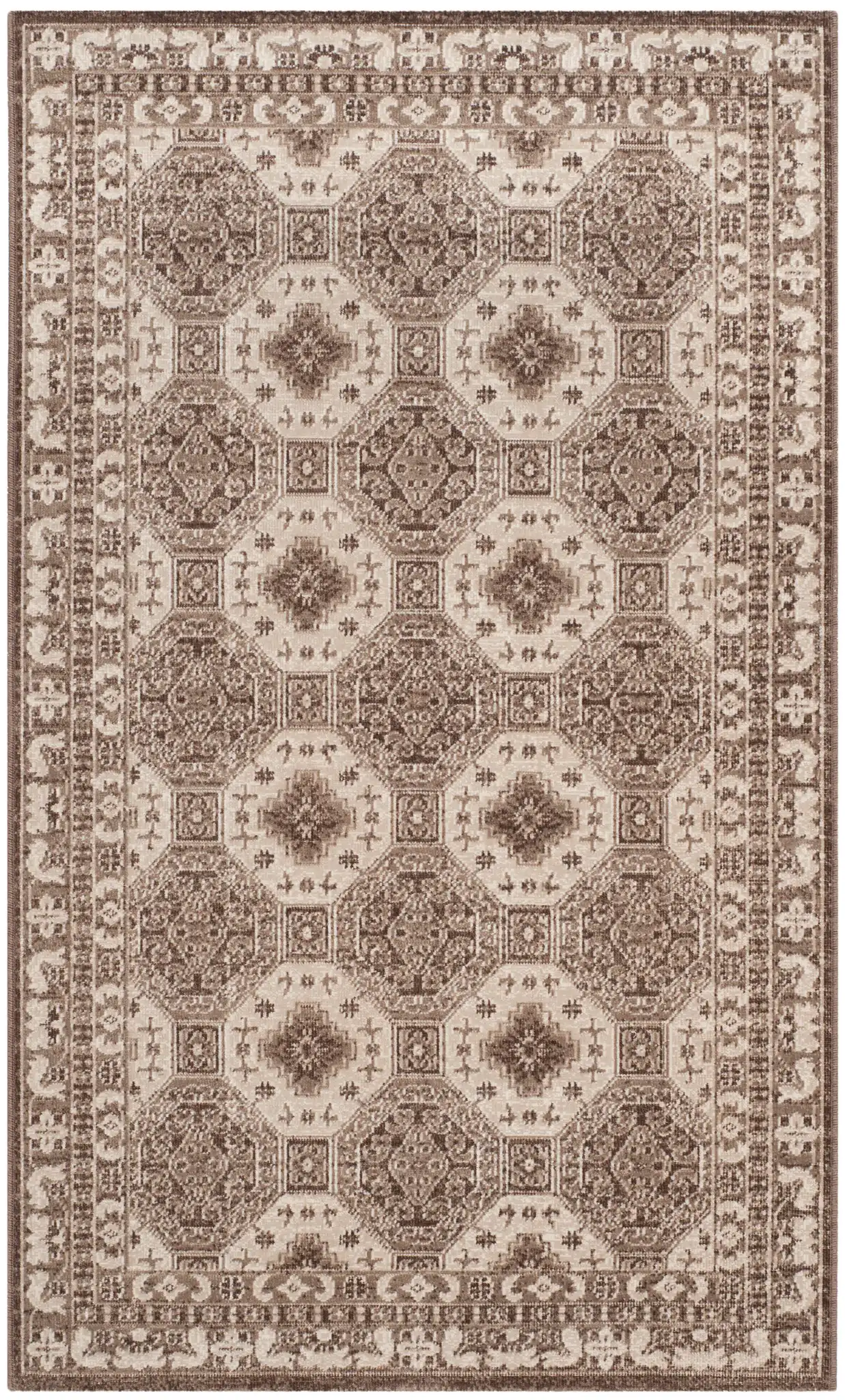 Artisan Tile Rug in Brown / Ivory