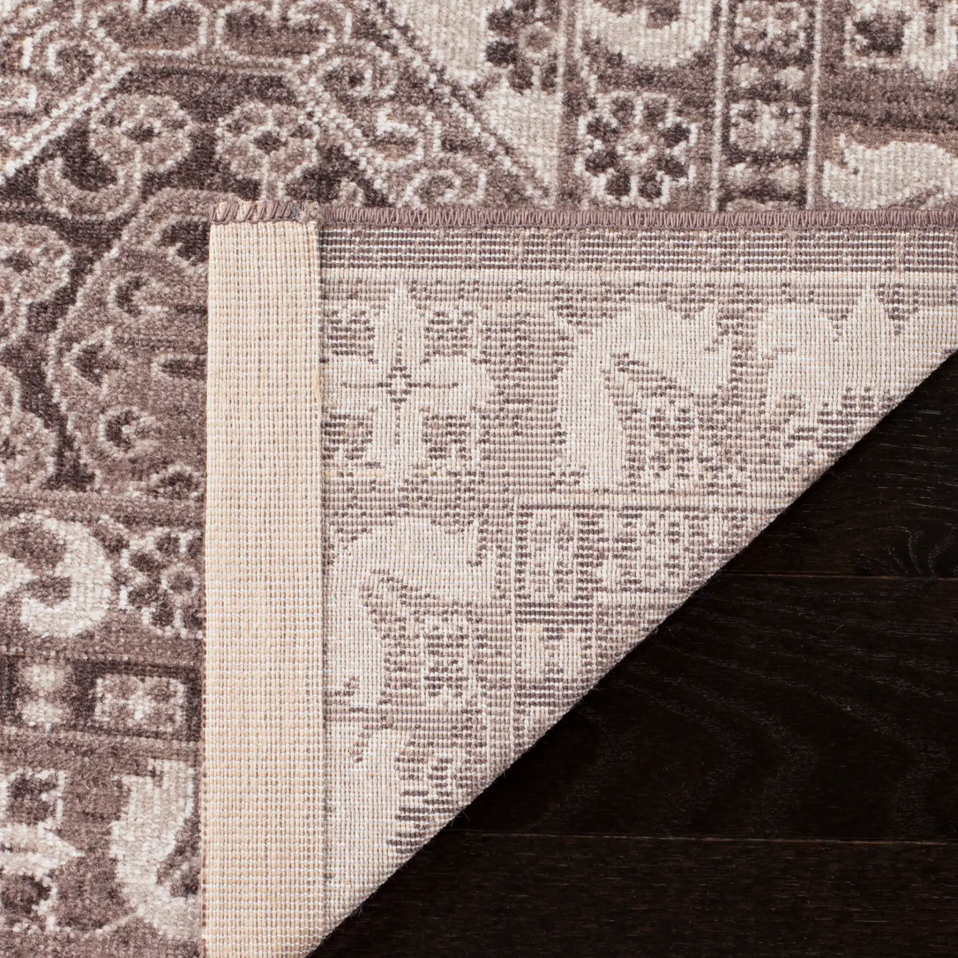 Artisan Tile Rug in Brown / Ivory in a styled room