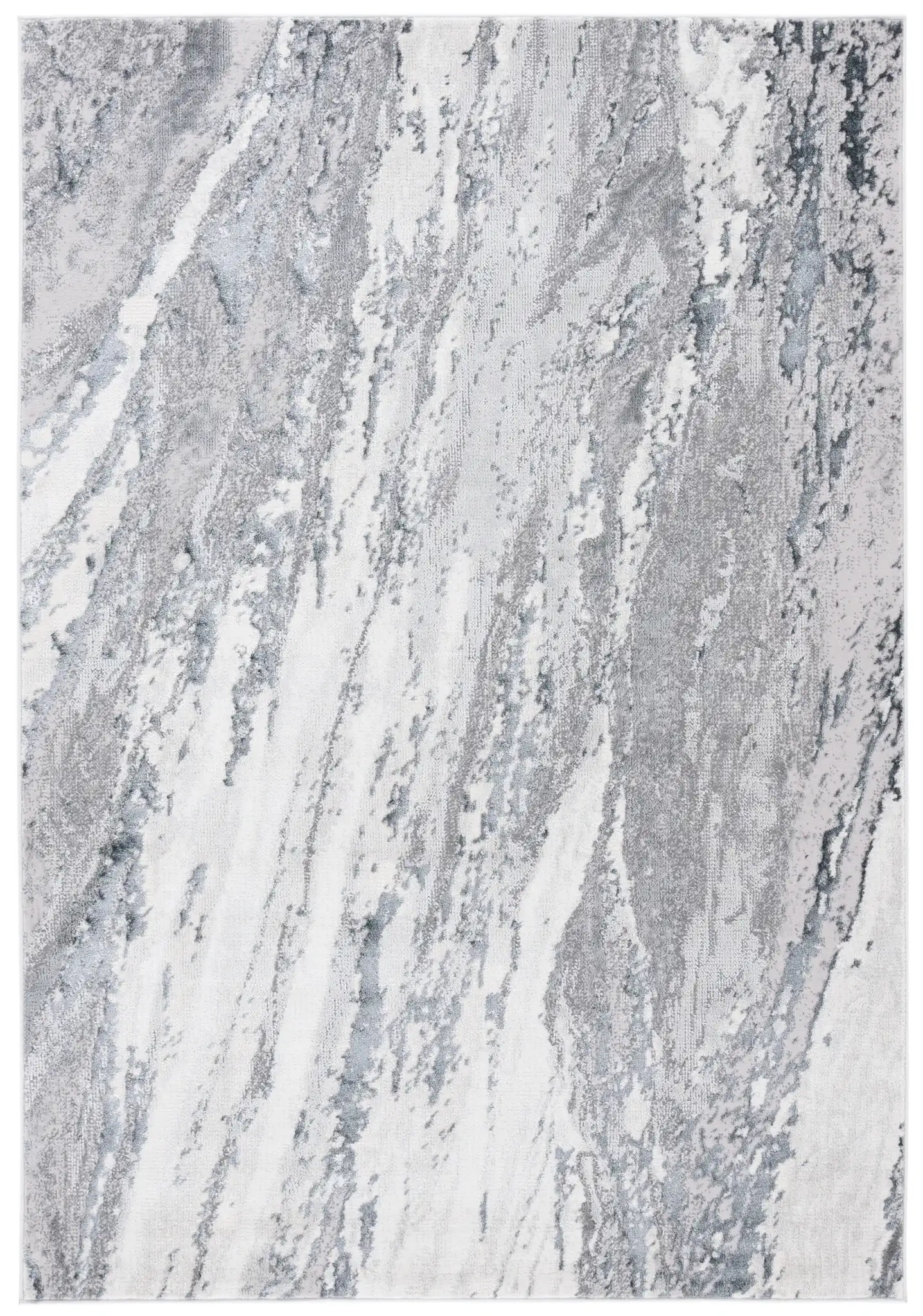 Aura Marble Abstract Rug in Ivory / Dark Gray