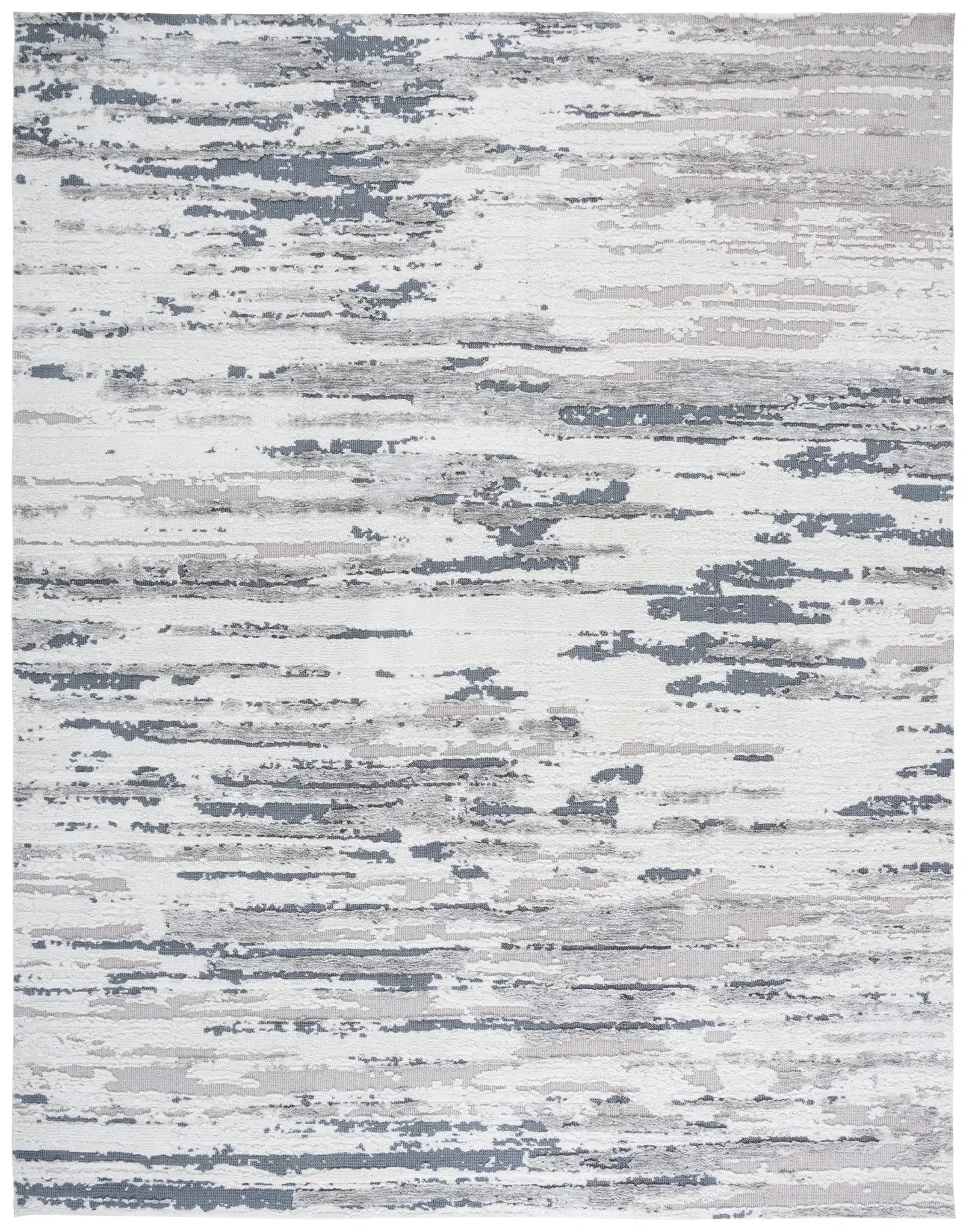 Audrey Striated Abstract Rug in Gray / Beige