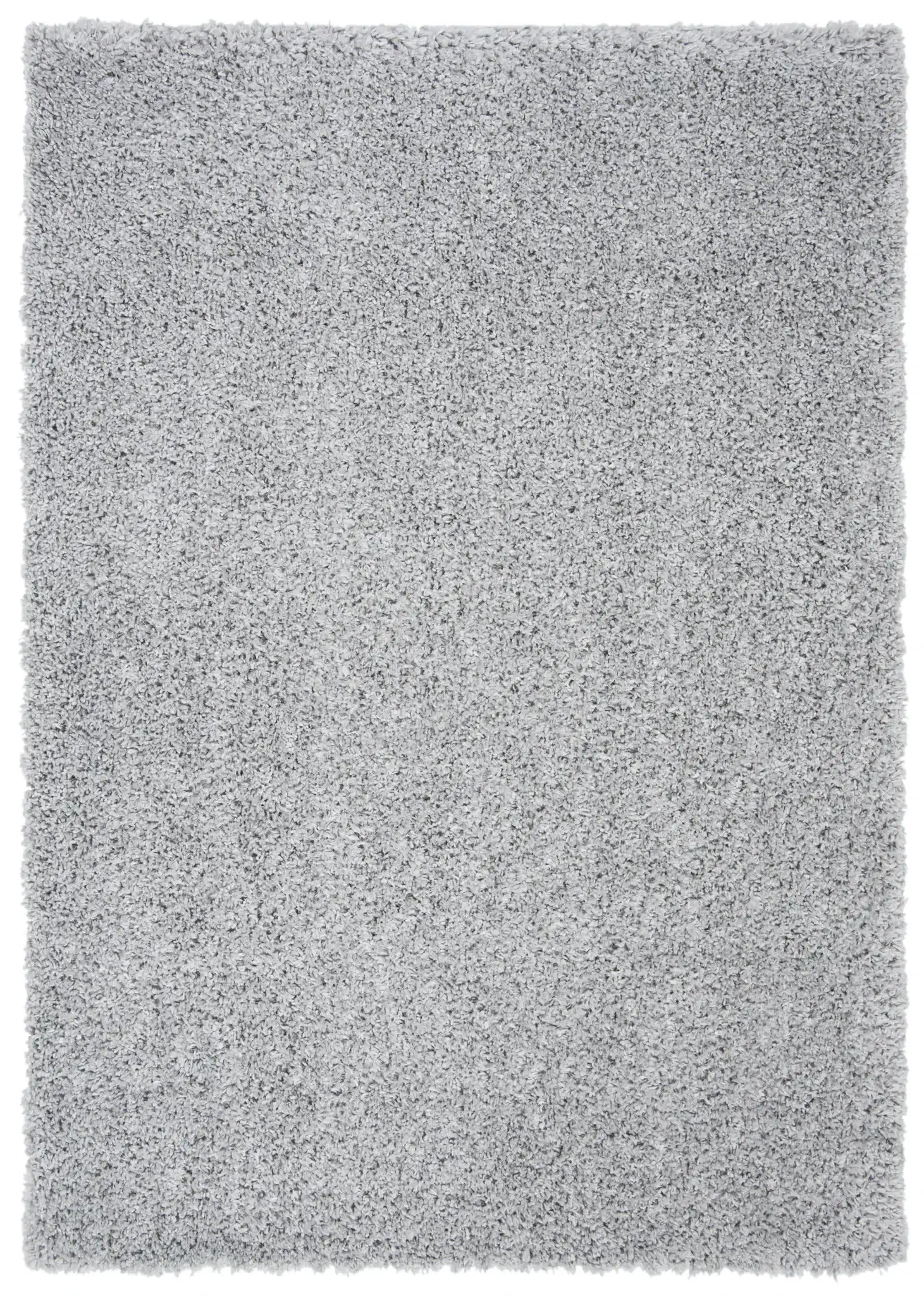 August Solid Shag Rug in Silver