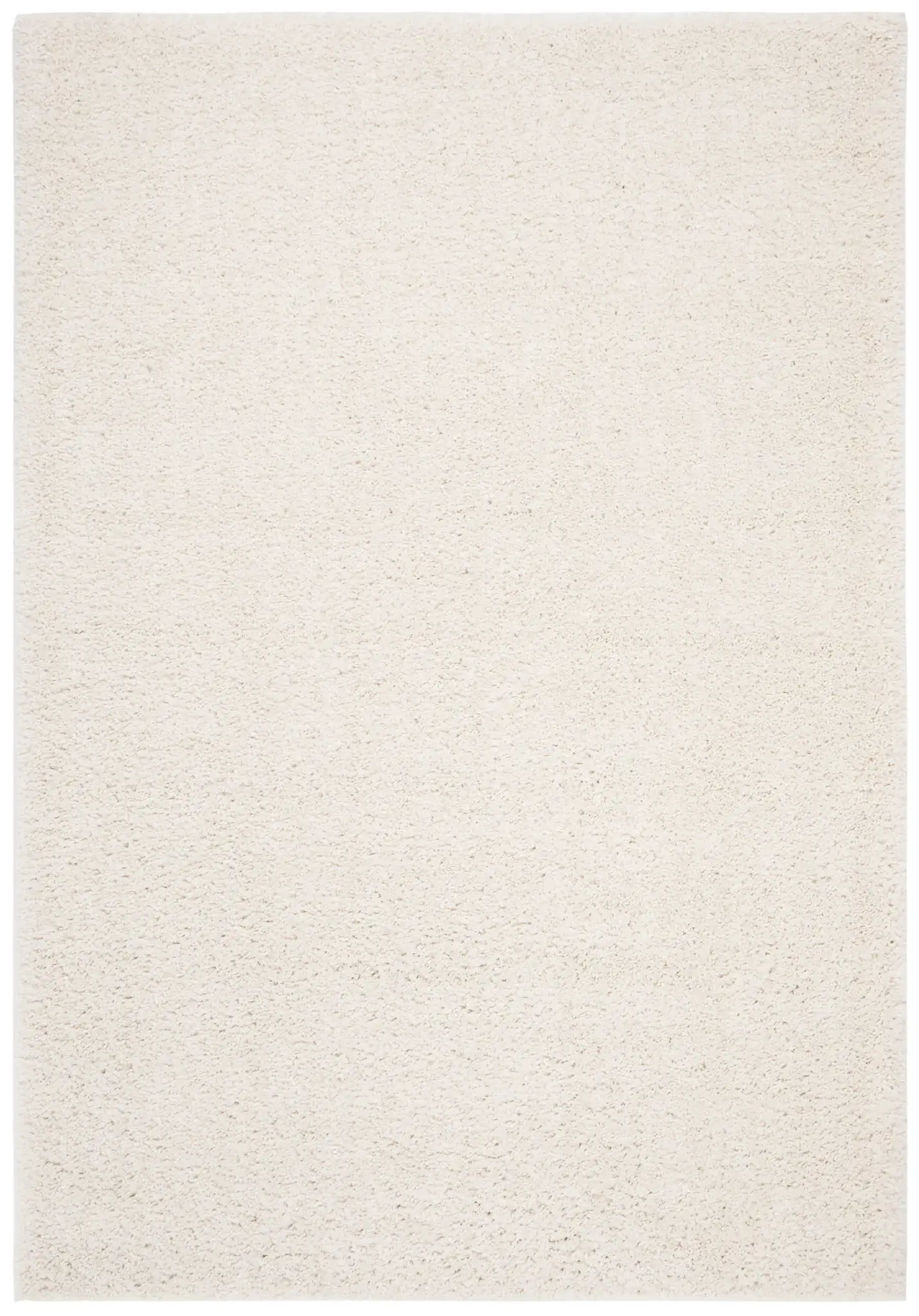 August Solid Shag Rug in Ivory