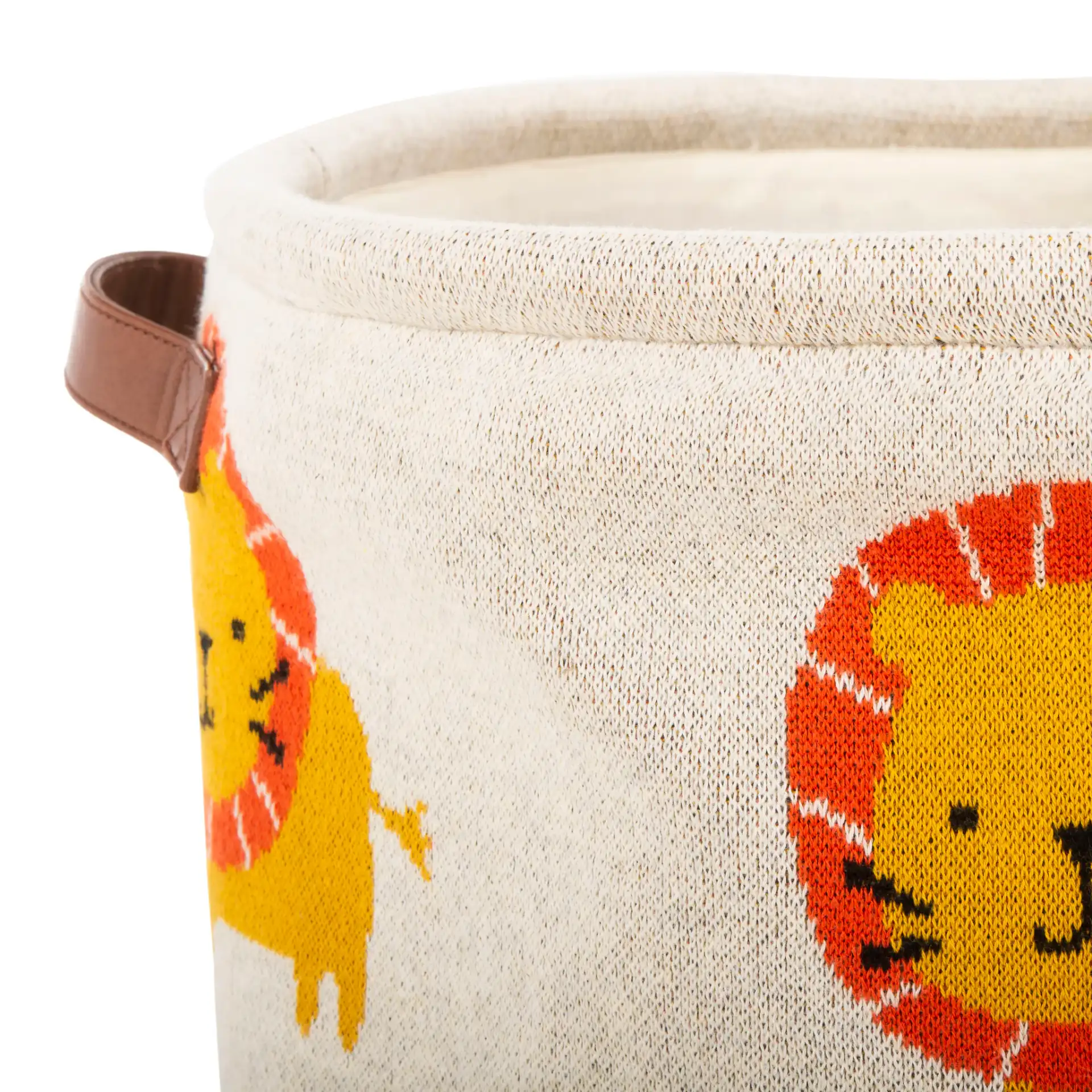 Lenny Storage Basket in Red / Orange in a styled room