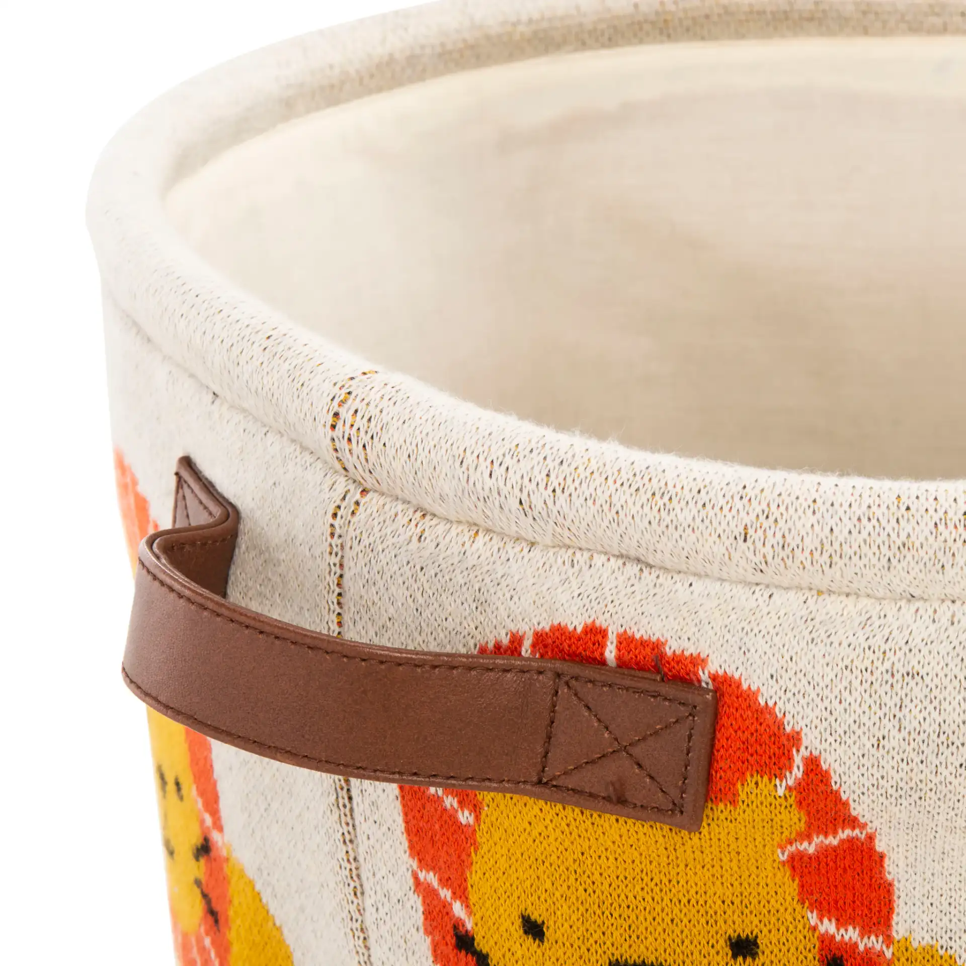 Lenny Storage Basket in Red / Orange in a styled room