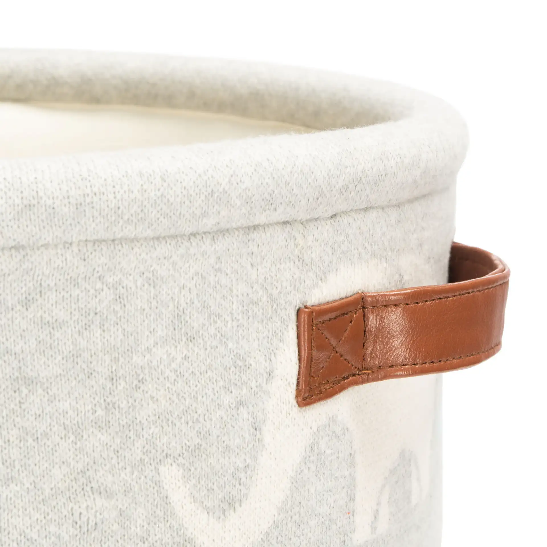 Effy Elephant Basket in Gray in a styled room
