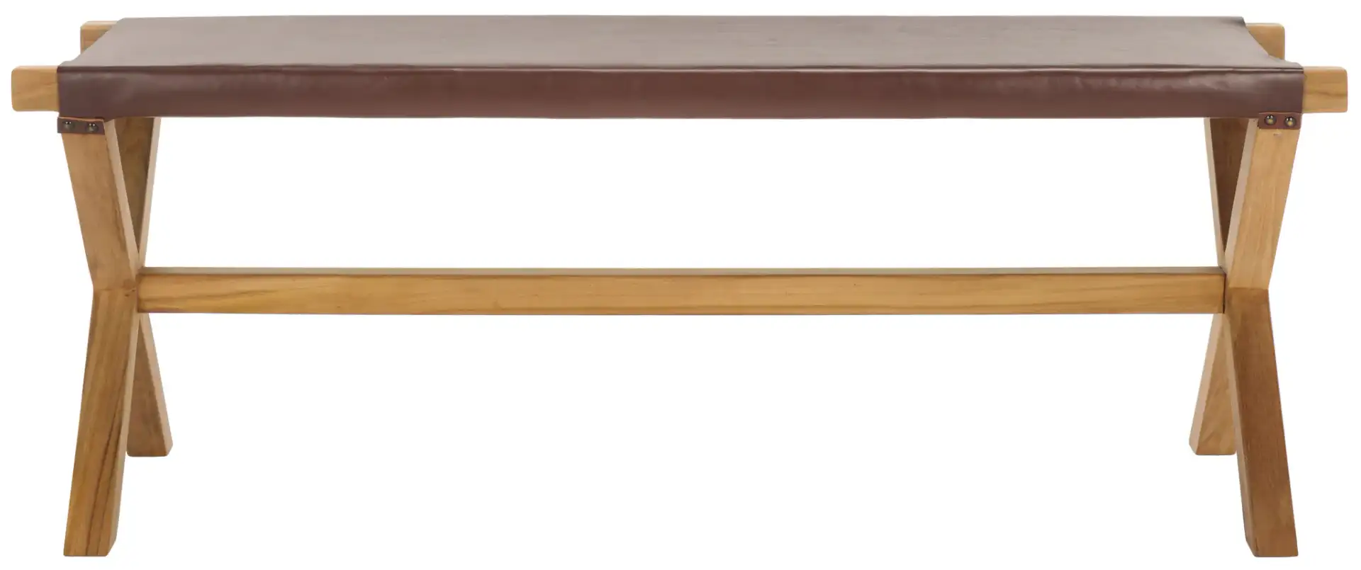 Elron Bench in Cognac / Natural, detail view