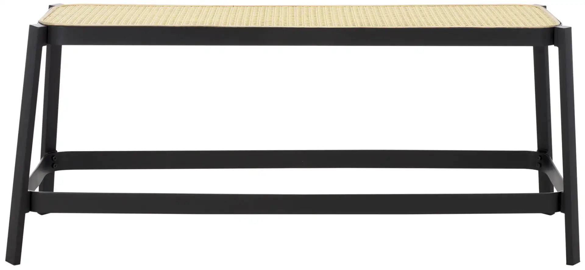 Jaguar Cane Bench in Black / Natural, detail view