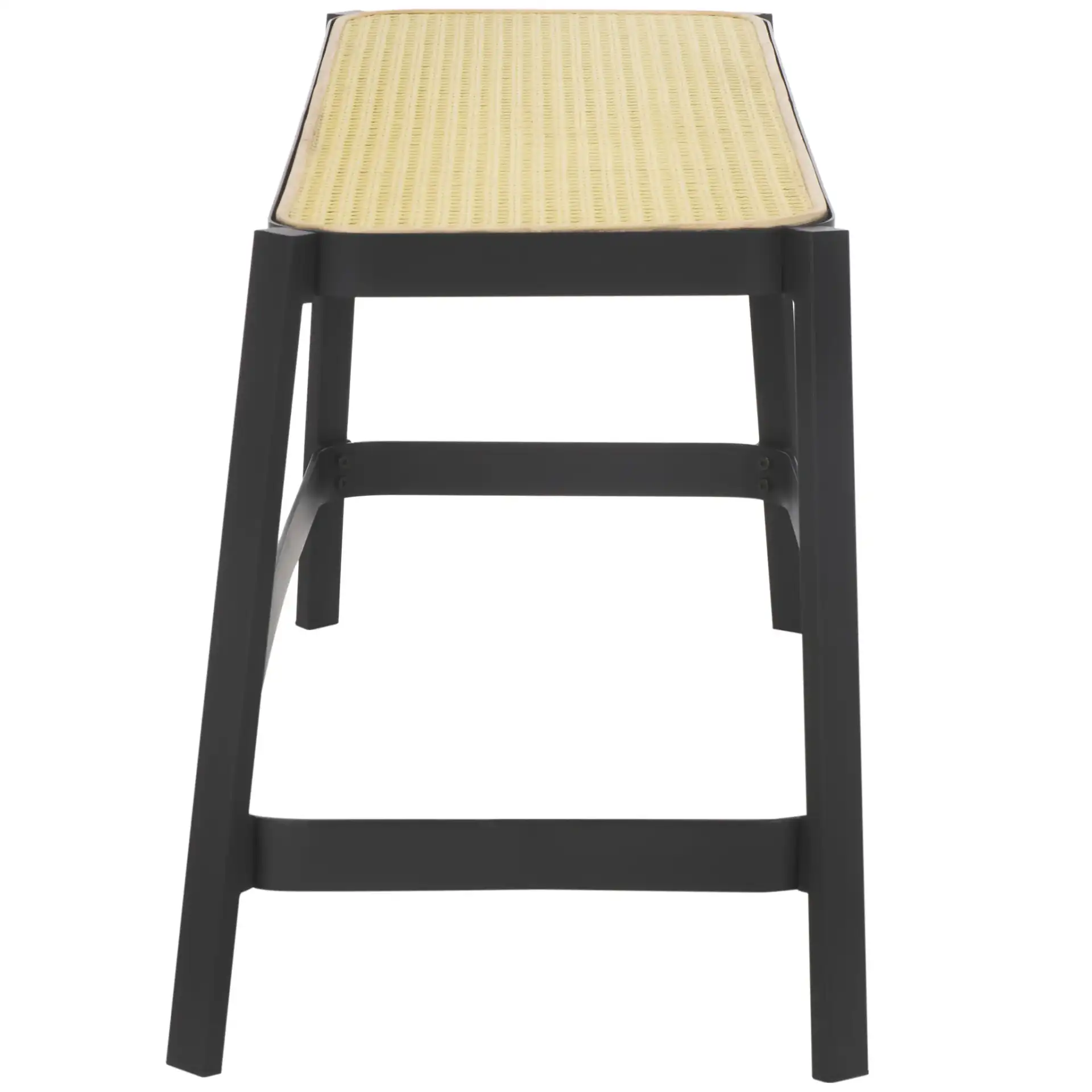 Jaguar Cane Bench in Black / Natural, detail view