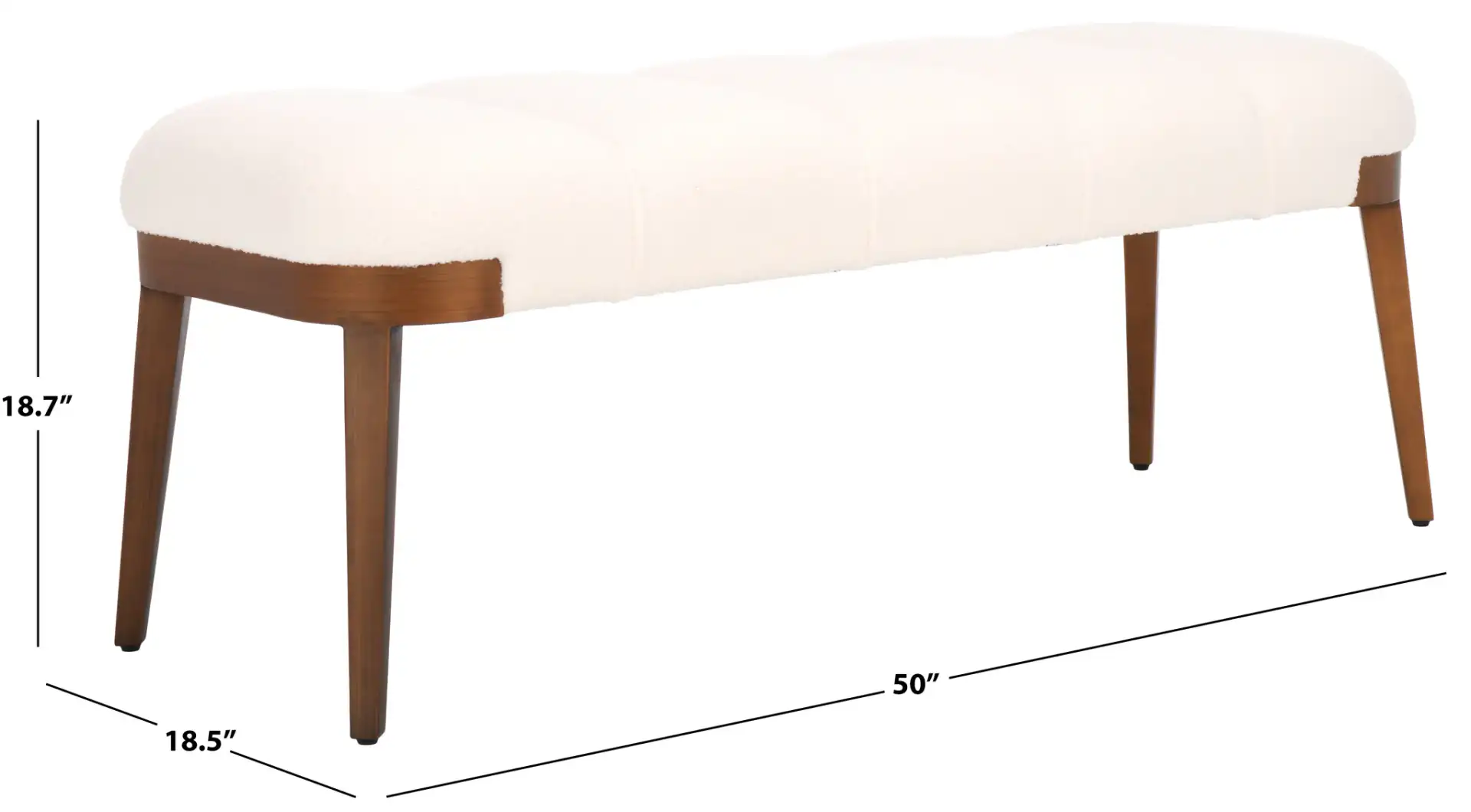 Maila Bench in Off-White / Copper, detail view