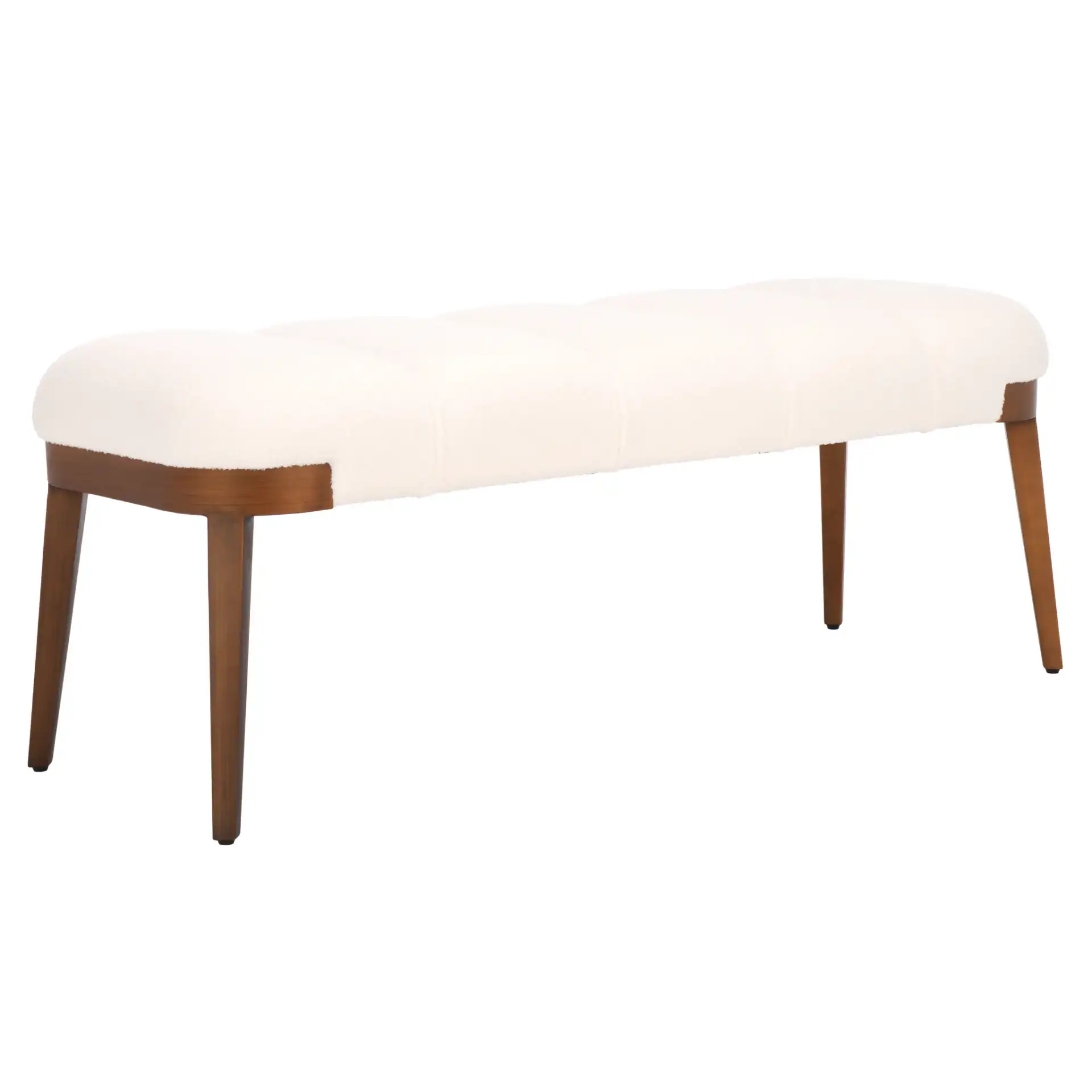 Maila Bench in Off-White / Copper