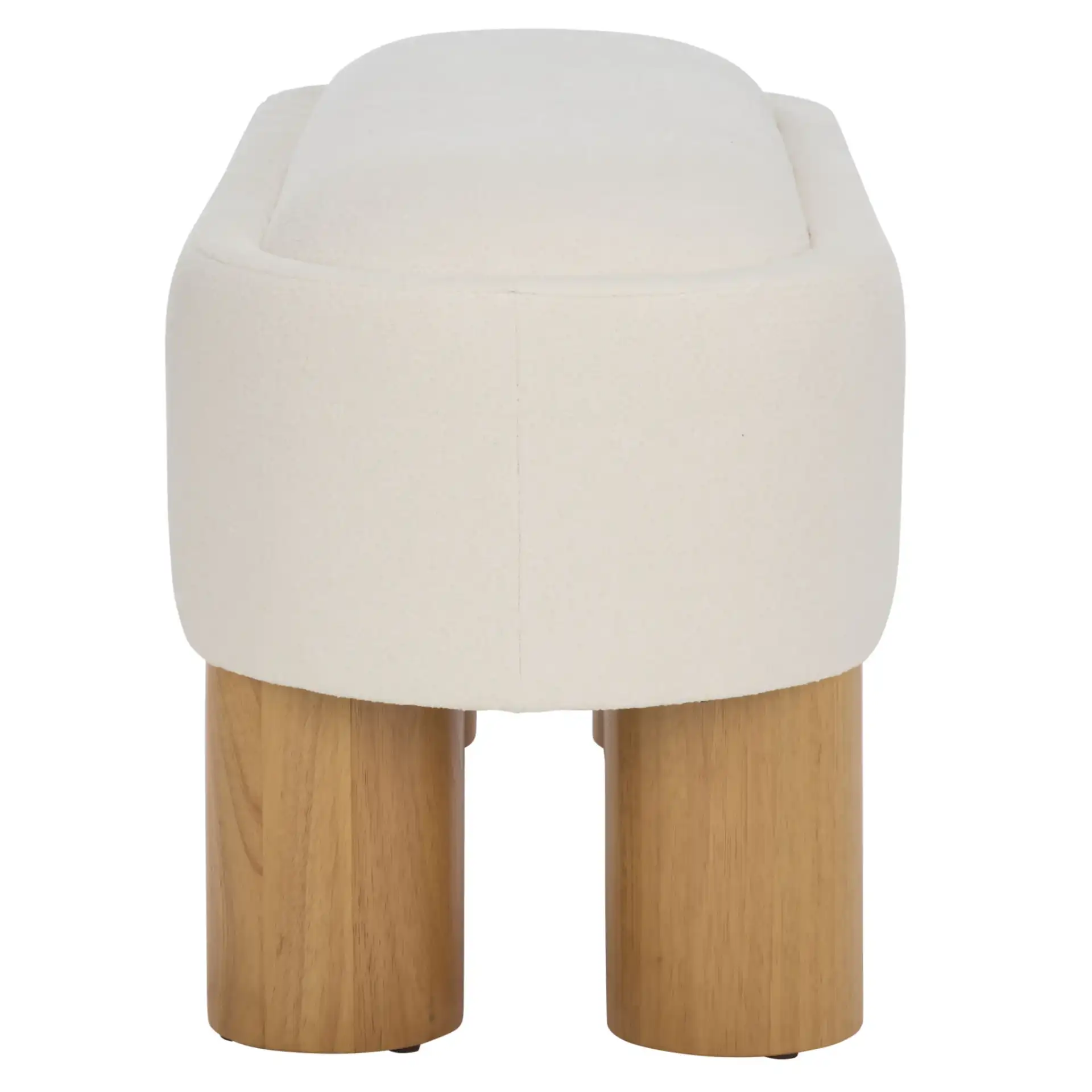 Posner Bench in Ivory / Natural, detail view