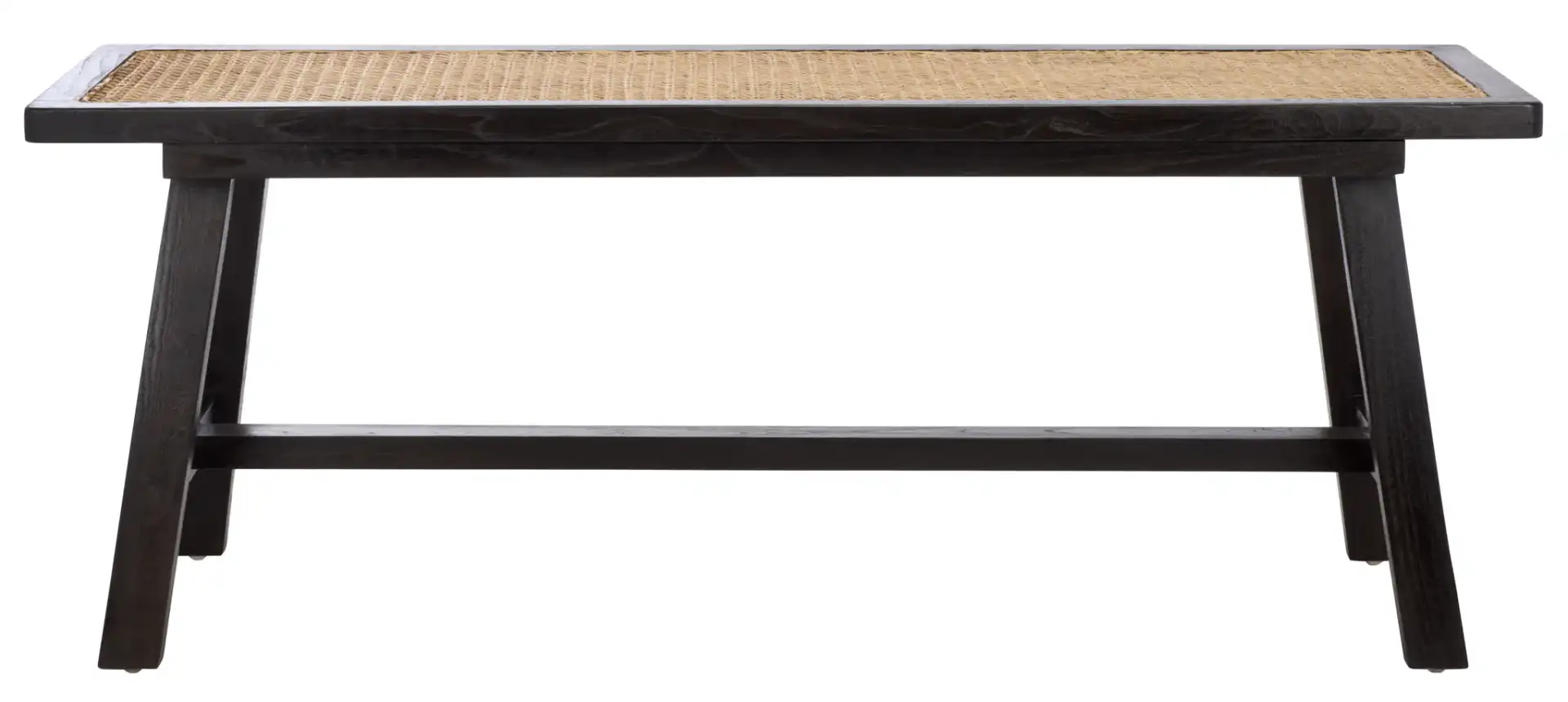 Henrik Cane Bench in Black / Natural, detail view