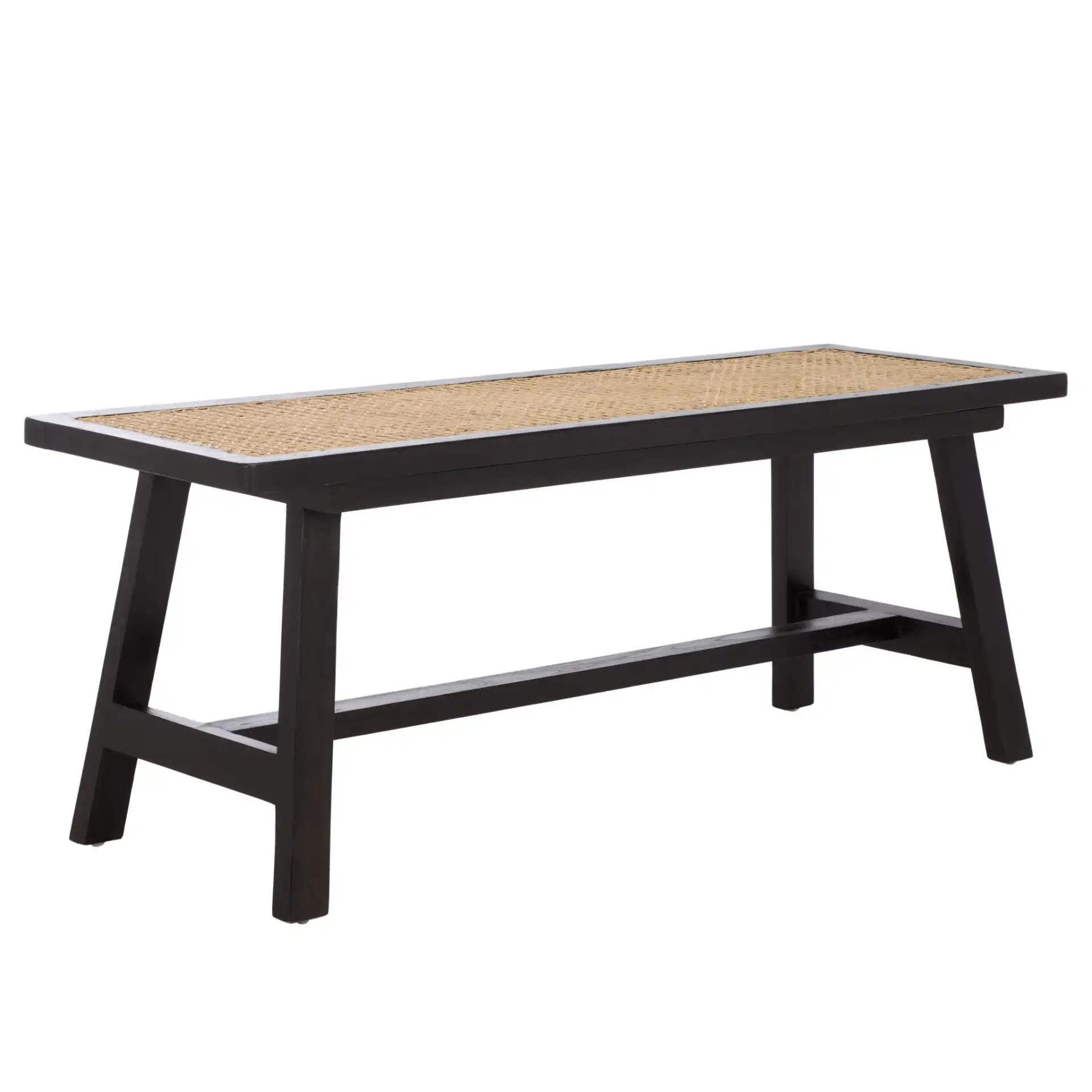 Henrik Cane Bench in Black / Natural