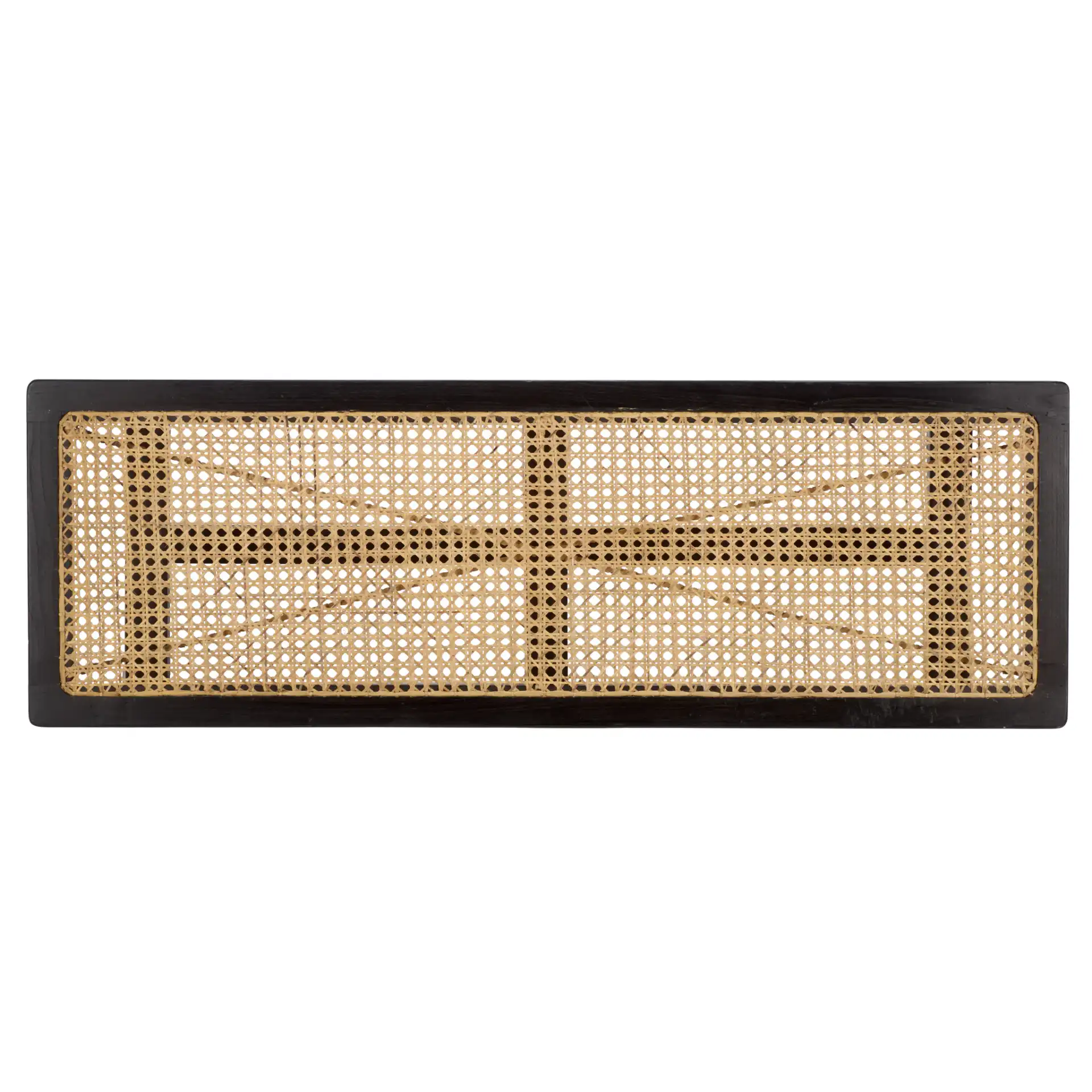 Henrik Cane Bench in Black / Natural, detail view