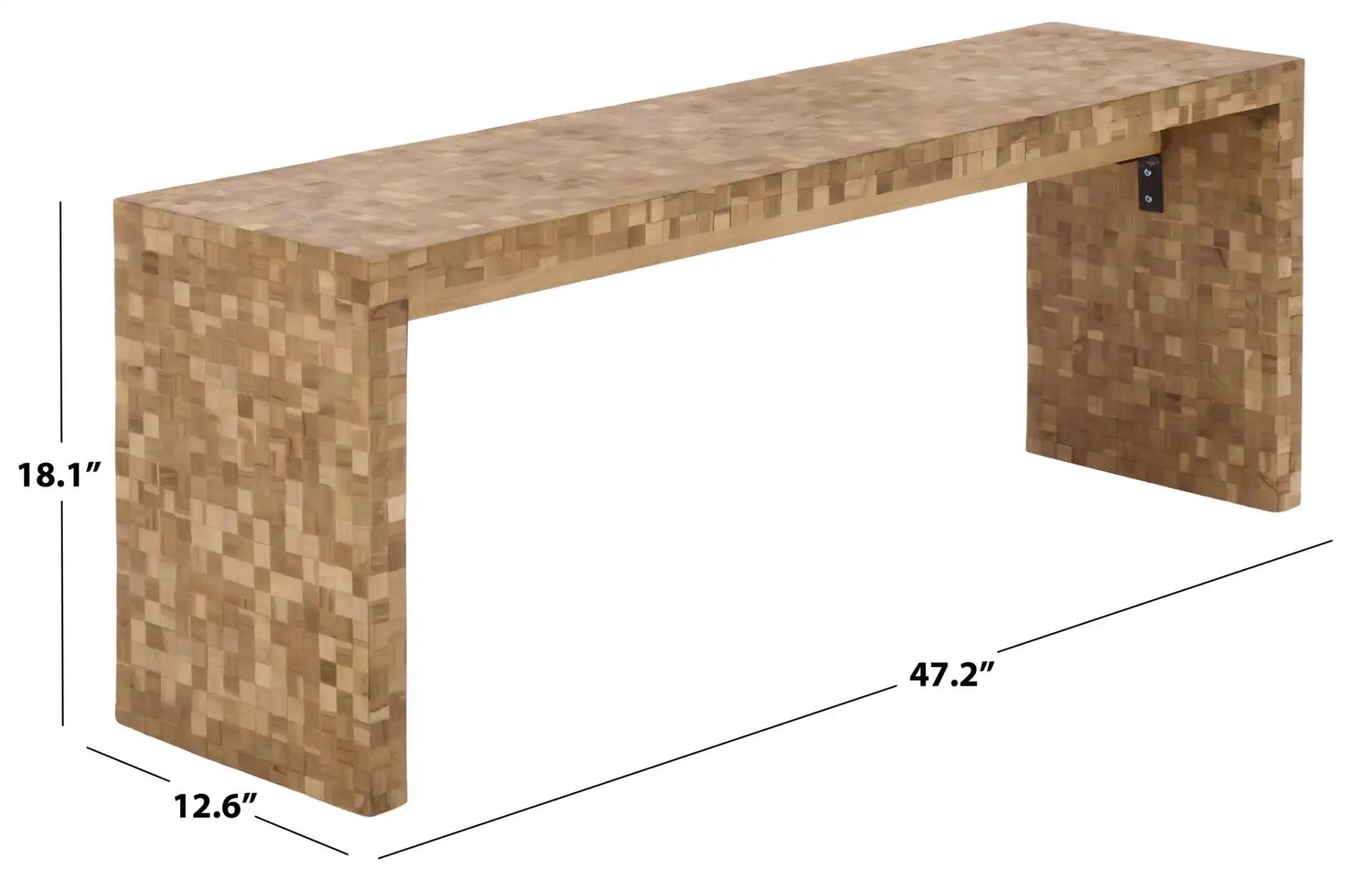 Francisco Bench in Natural, detail view