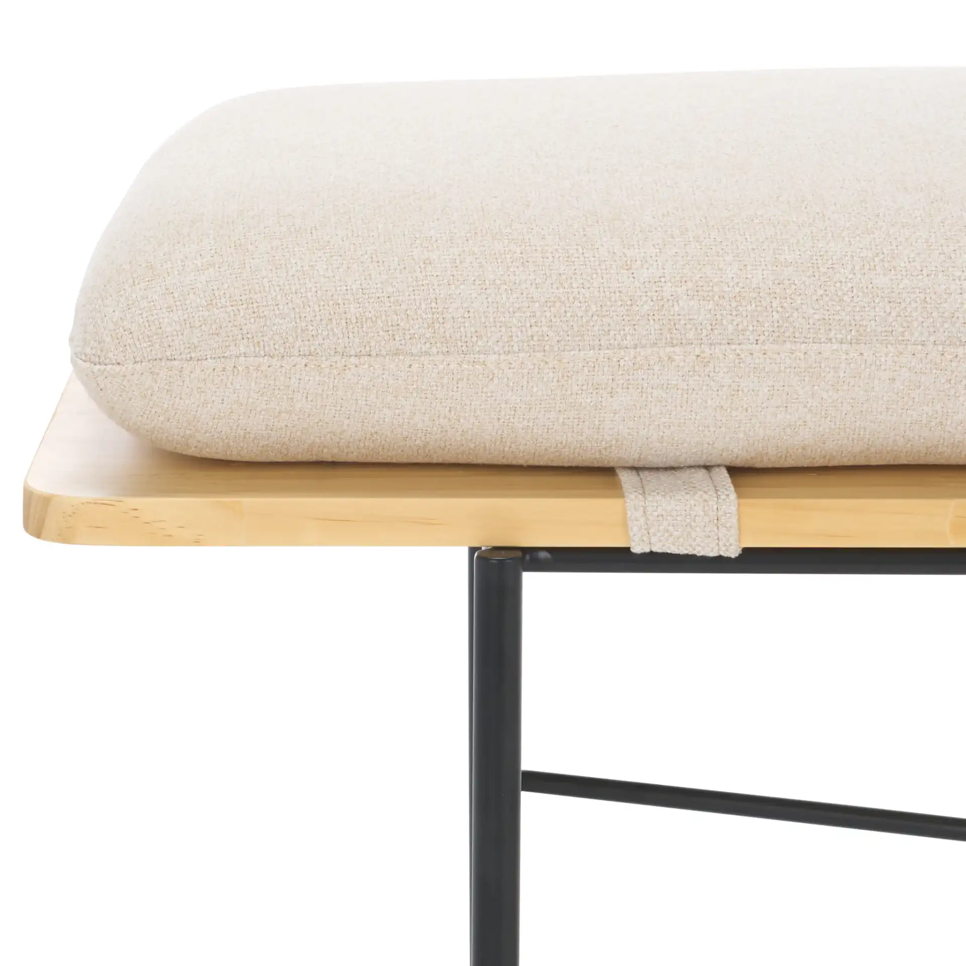 Emric Bench in Cream / Black in a styled room