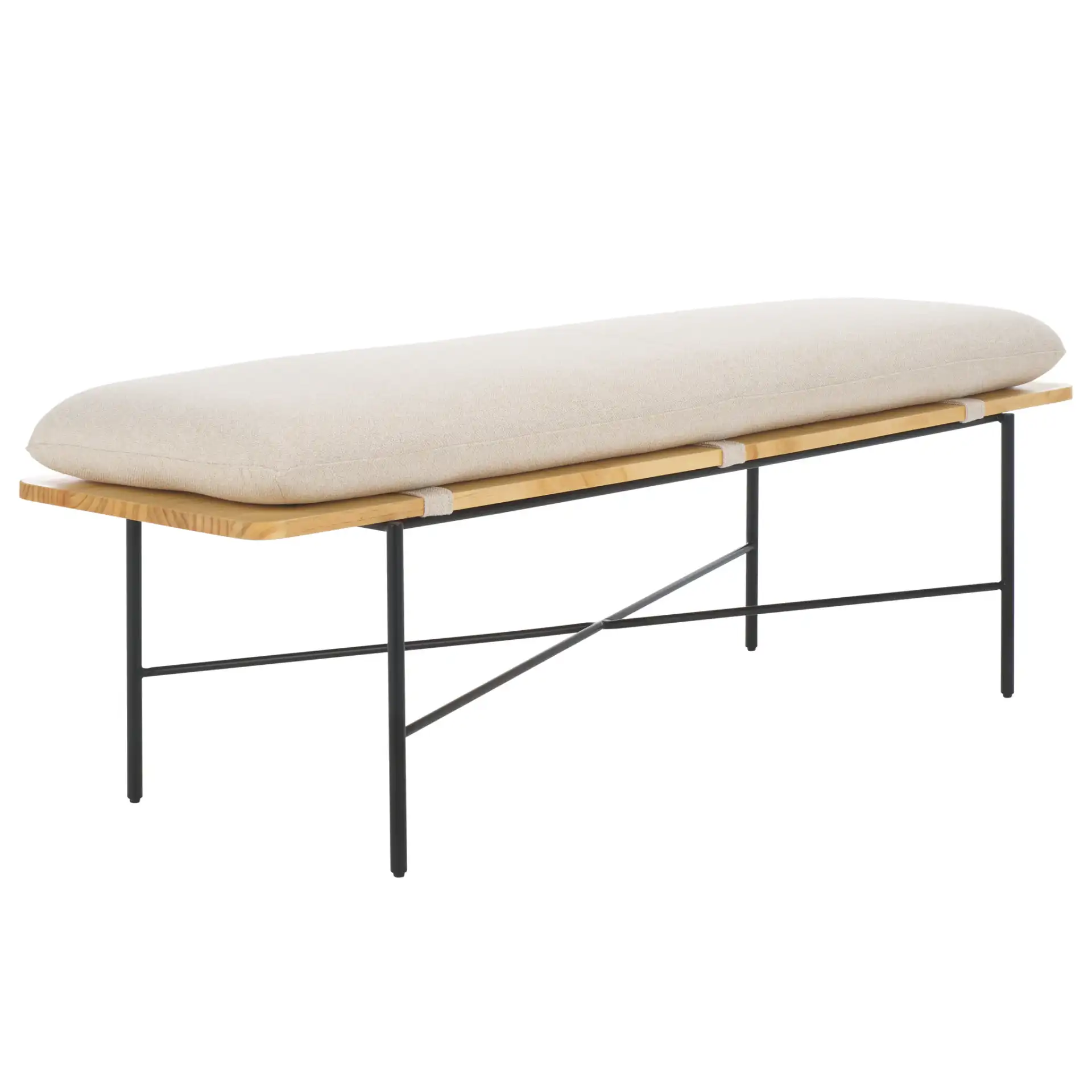 Emric Bench in Cream / Black