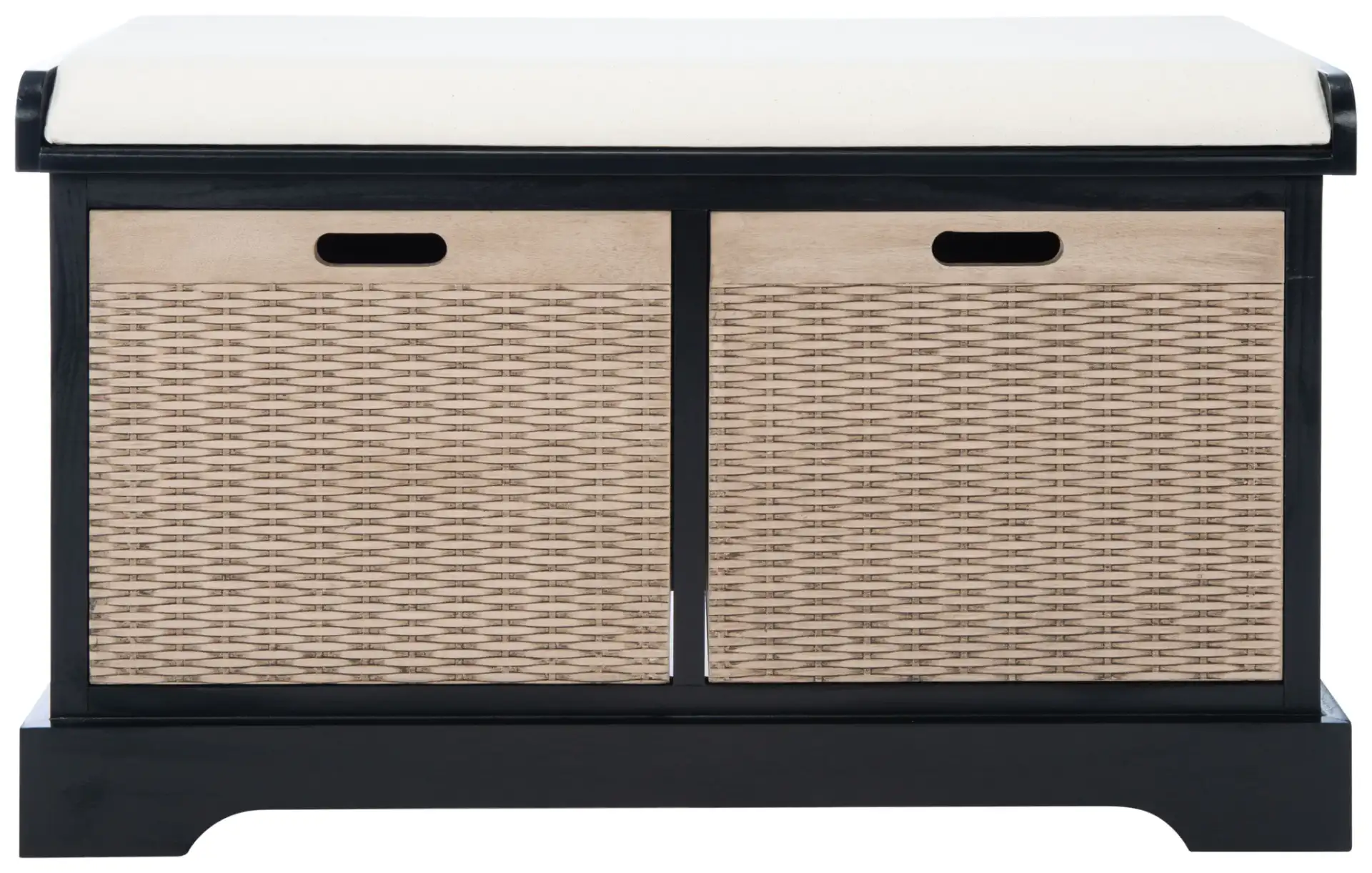 Landers Two-Drawer Cushion Bench in Brown