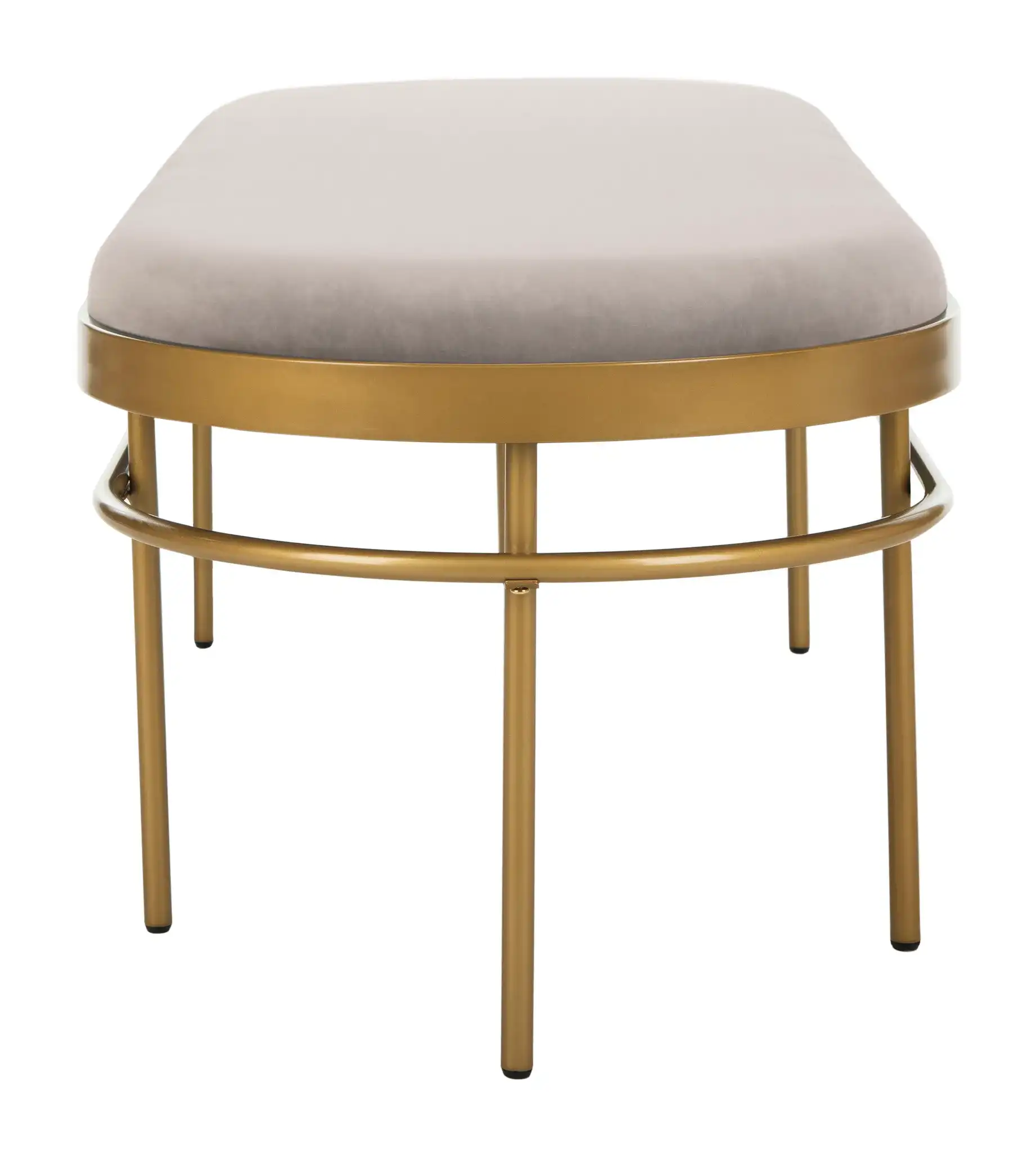 Sylva Oval Bench in Dusty Rose / Gold, detail view