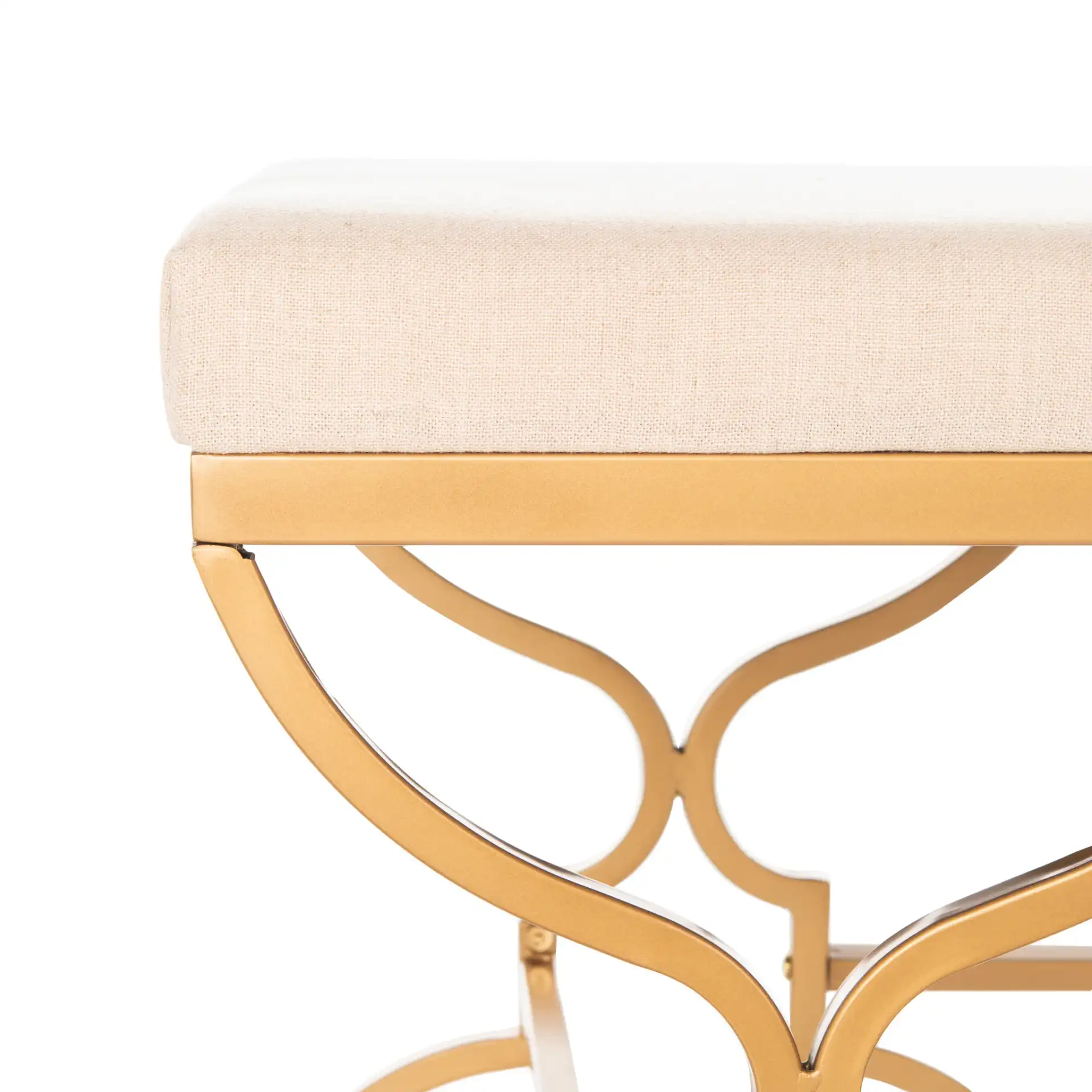 Juliet Rectangular Bench in Emerald / Gold in a styled room