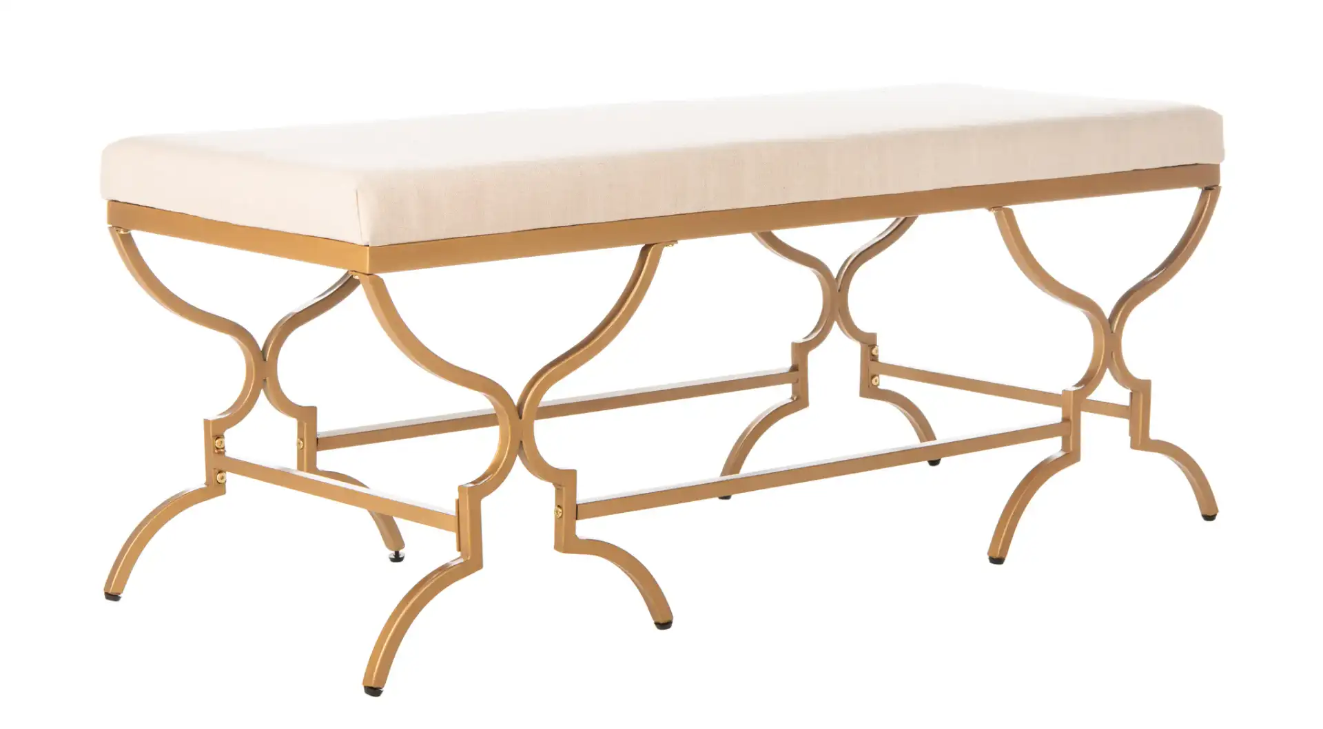 Juliet Rectangular Bench in Emerald / Gold