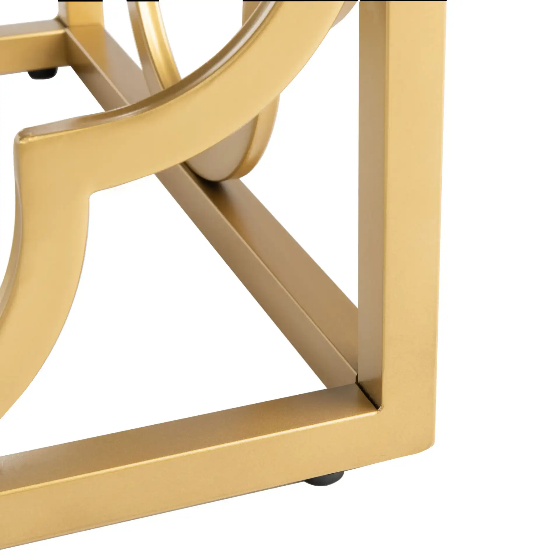 Fleur Rectangle Bench in Gray / Gold, detail view