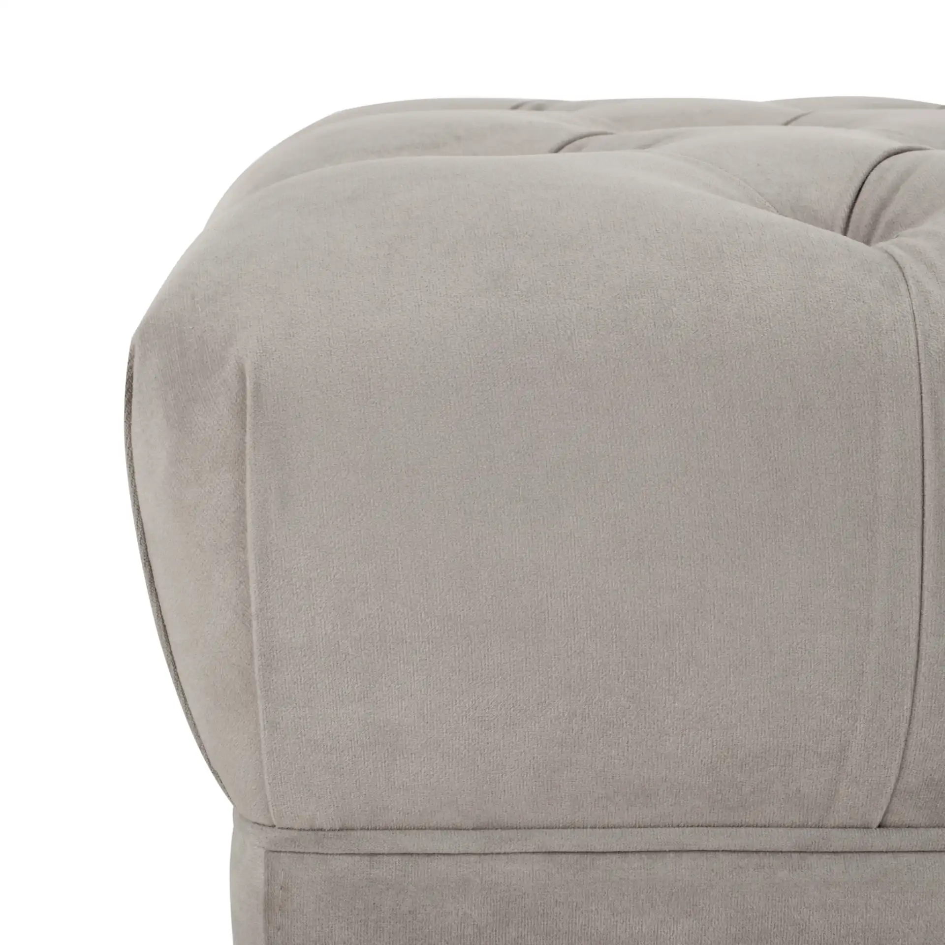 Zarya Tufted Rectangular Bench in Navy Blue / Brass in a styled room