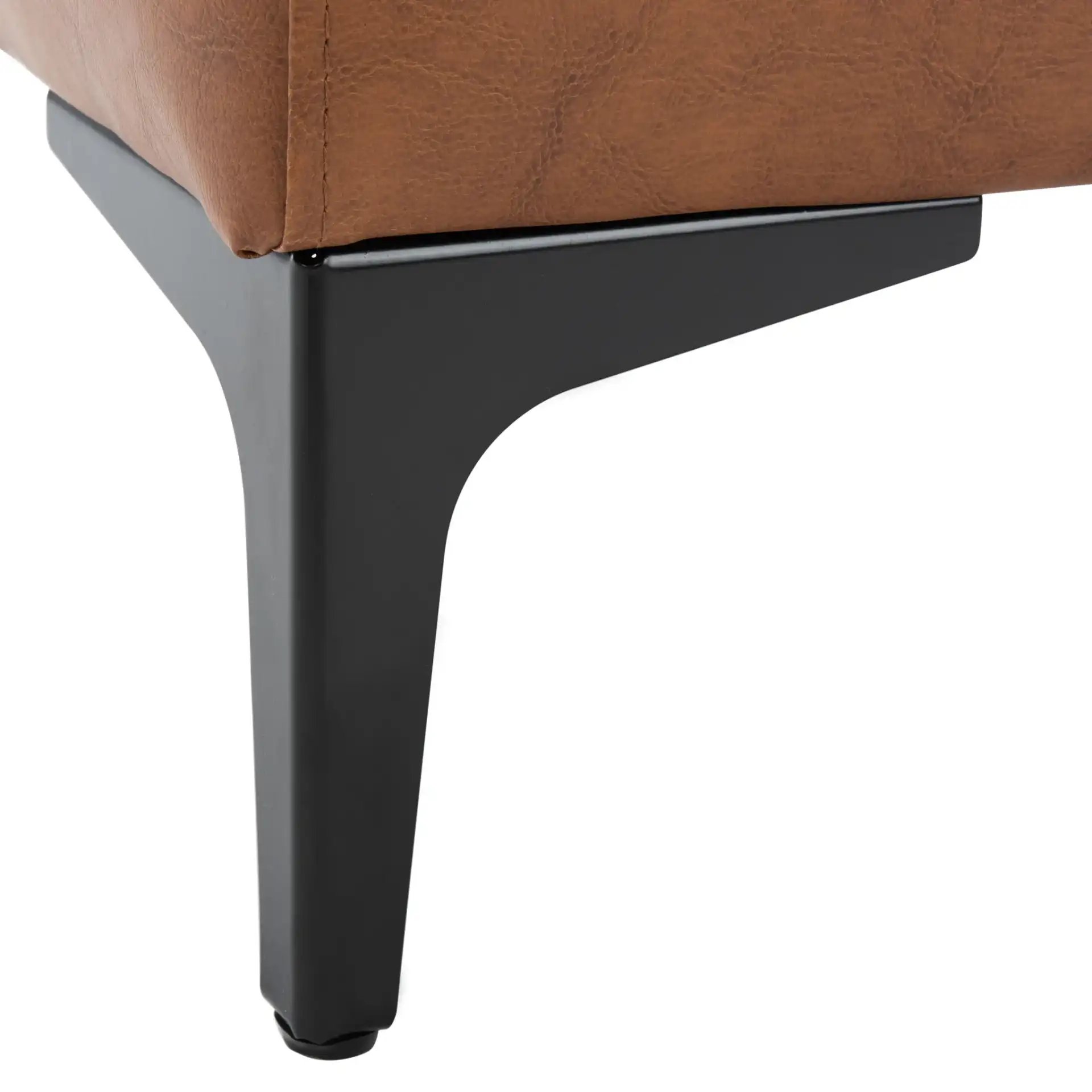 Elise Rectangular Bench in Gray / Black, detail view