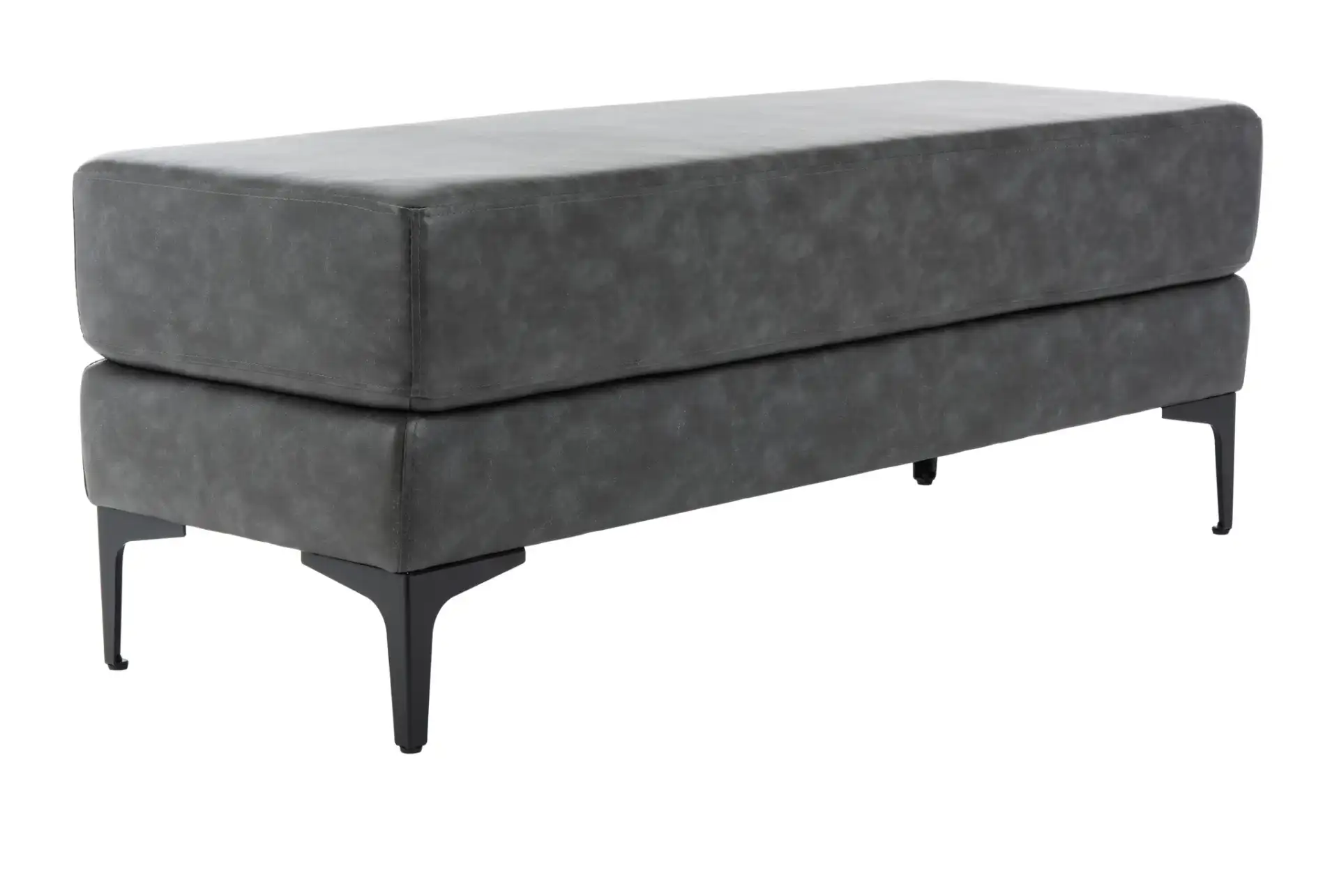 Elise Rectangular Bench in Gray / Black