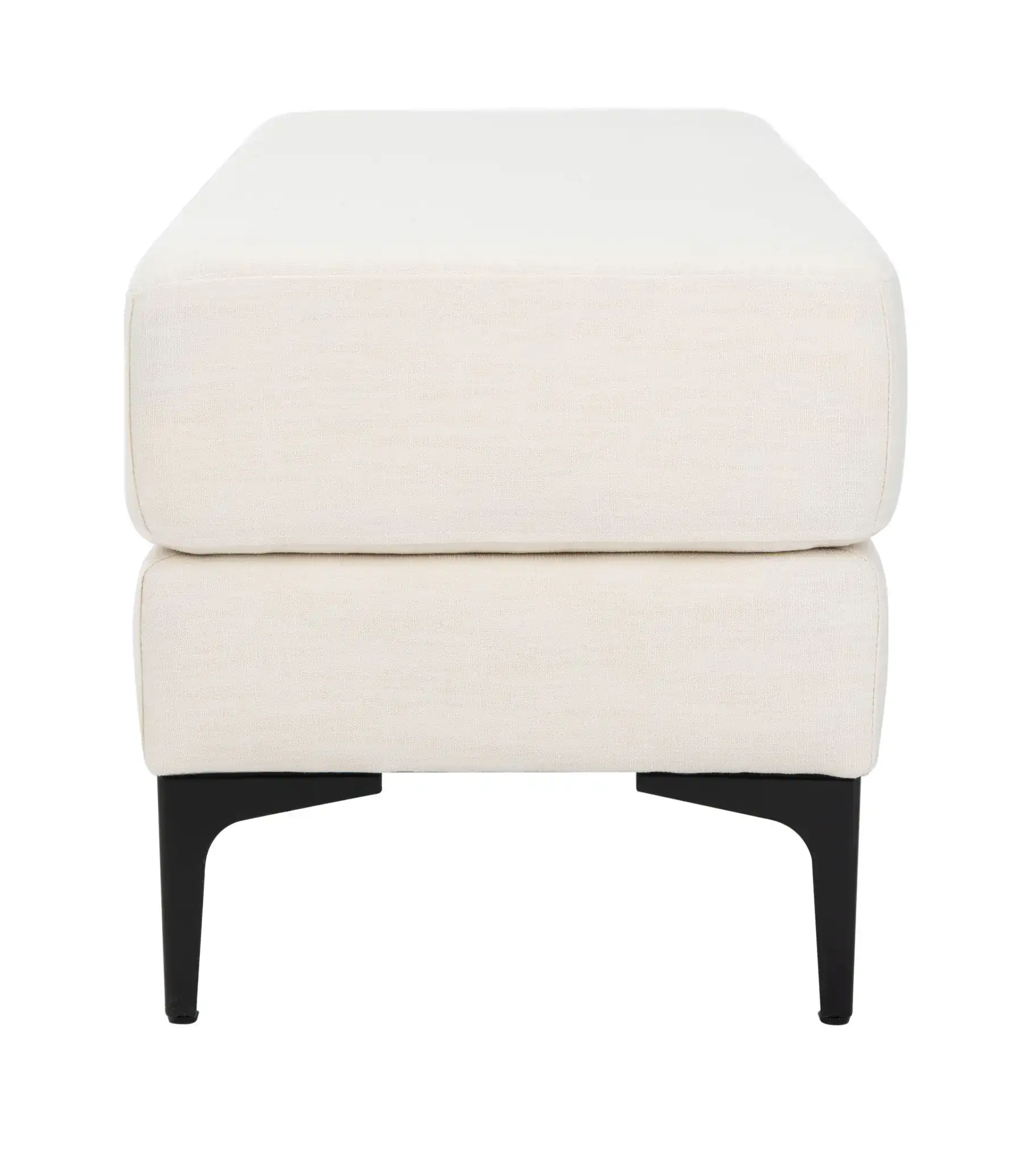 Elise Rectangular Bench in Gray / Black, detail view