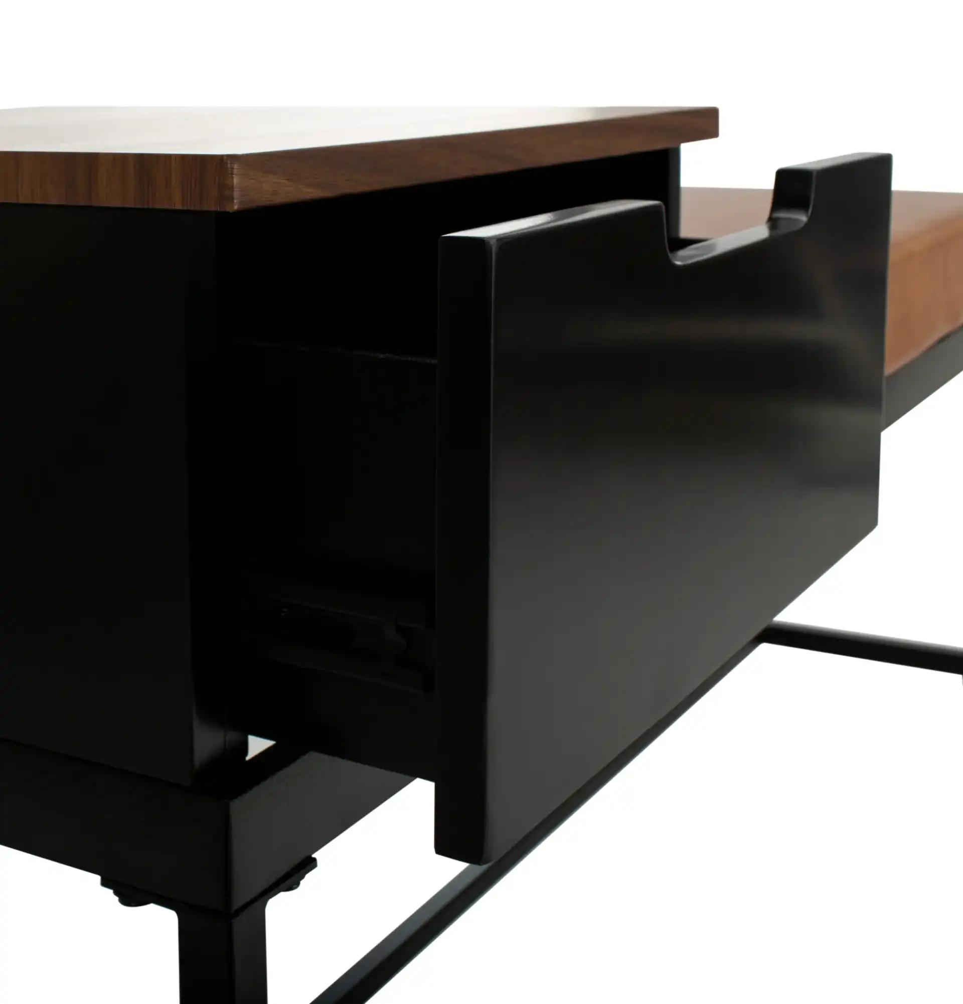 Maruka Bench With Storage in Gray Washed / Dark Green Pu, detail view