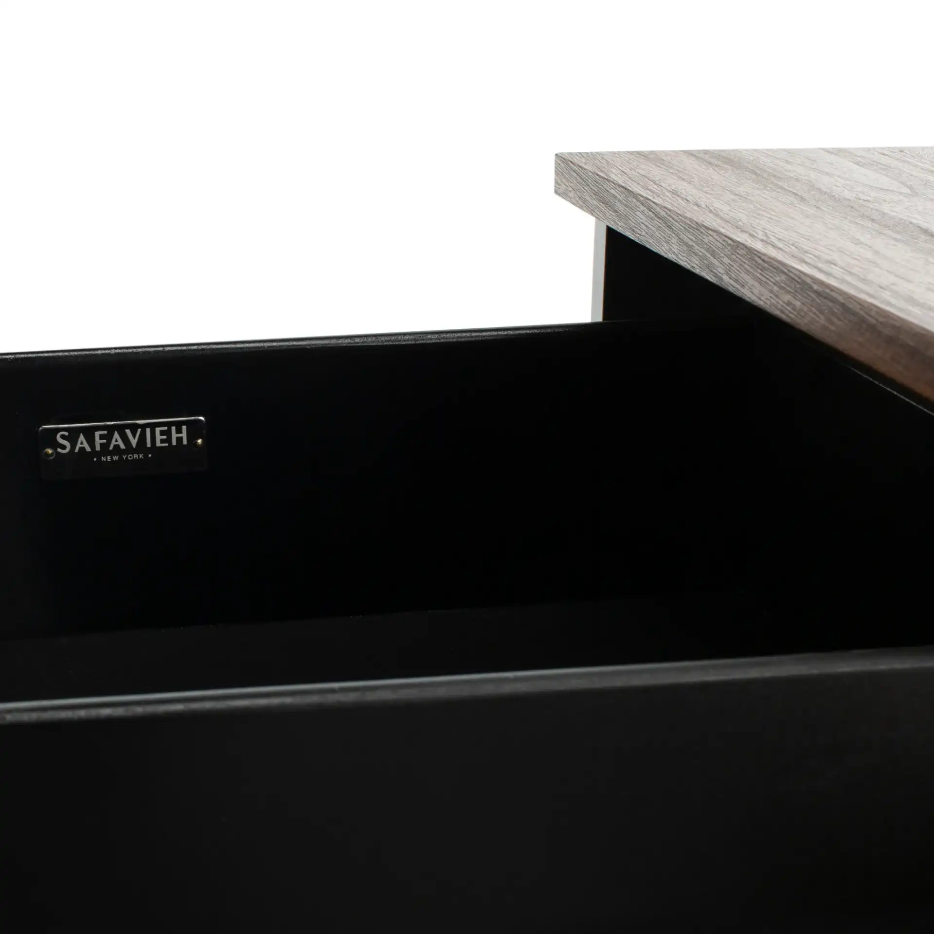 Maruka Bench With Storage in Gray Washed / Dark Green Pu, detail view